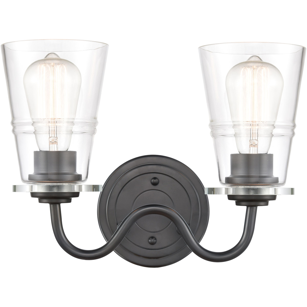 Scarlett LED 14 inch Matte Black Bath Vanity Light Wall Light in Clear Glass