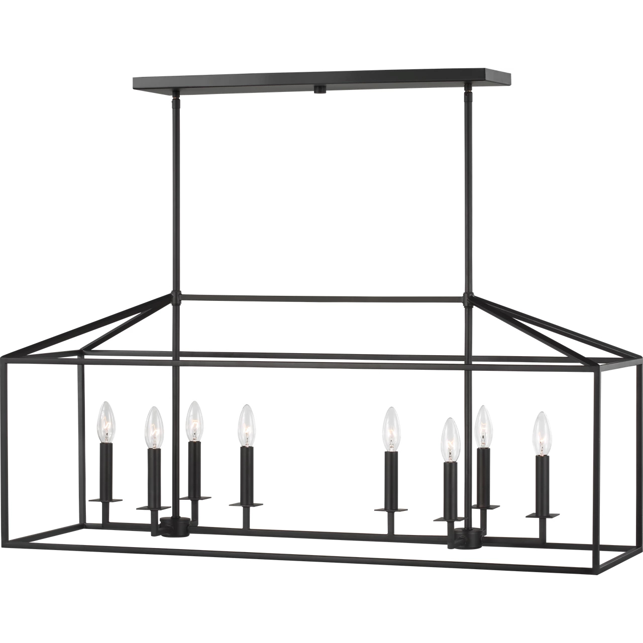 Perryton 8 Light 40 inch Midnight Black Linear Chandelier Ceiling Light