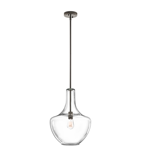 Everly 1 Light 14 inch Olde Bronze Pendant Ceiling Light in Clear Seeded
