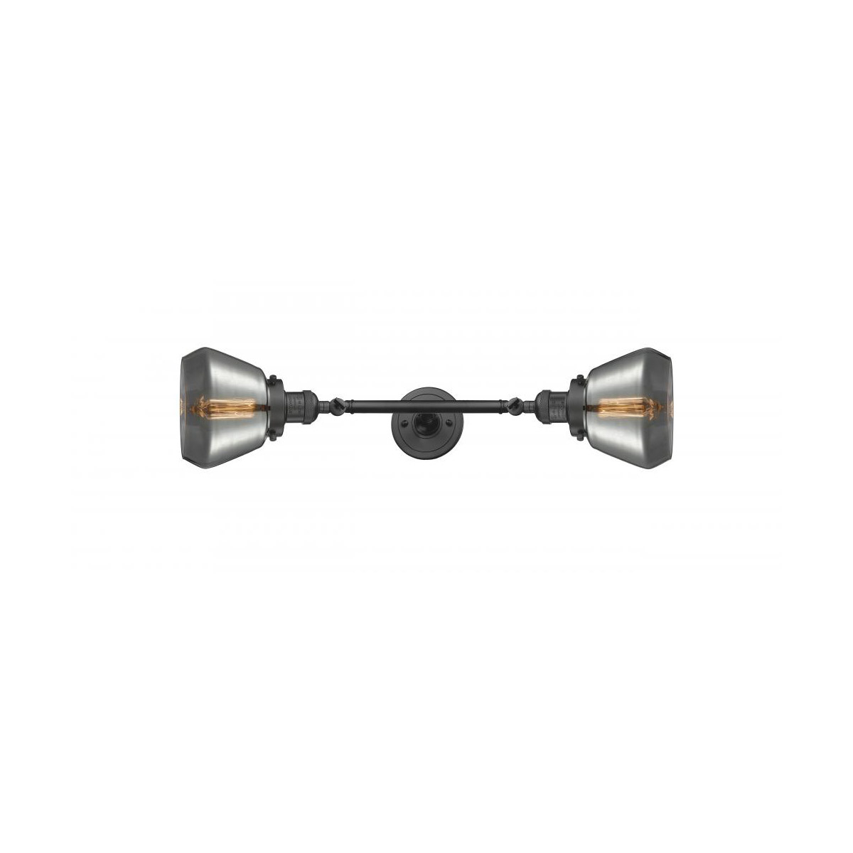 Franklin Restoration Fulton 2 Light 7 inch Oil Rubbed Bronze Bath Vanity Light Wall Light in Plated Smoke Glass, Franklin Restoration