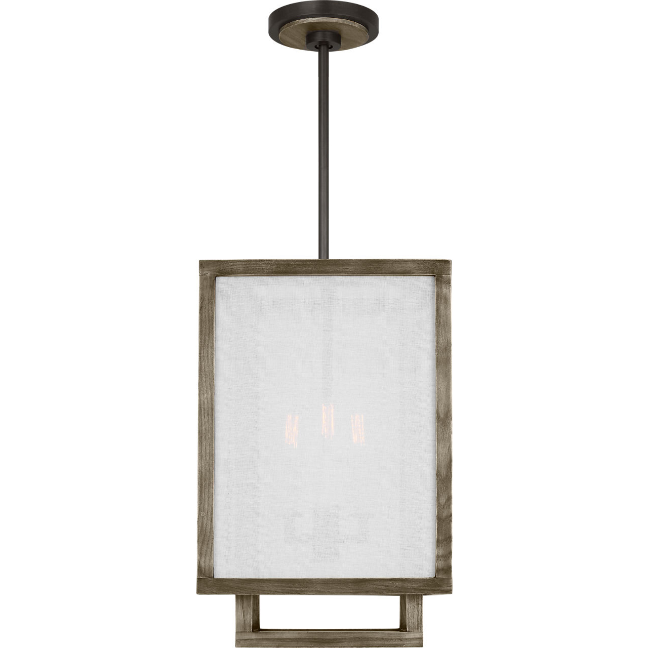Thom Filicia Brockway 3 Light 11.38 inch Weathered Oak Wood Lantern Pendant Ceiling Light