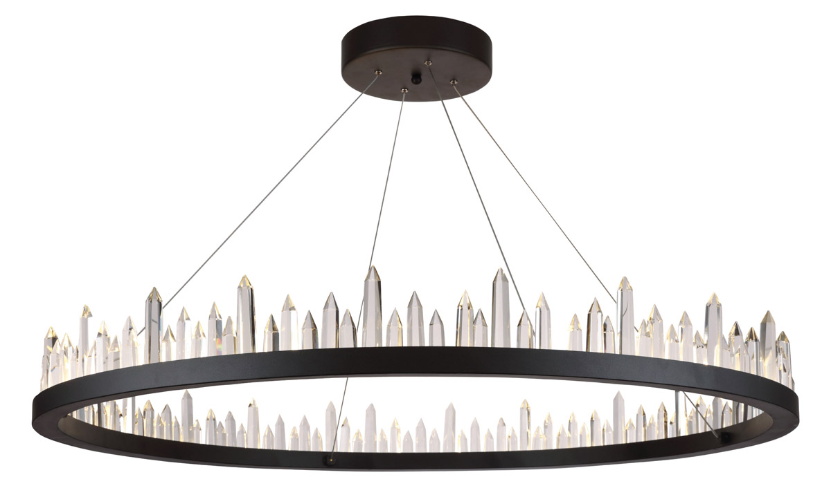 Malta LED 42 inch Satin Dark Grey Chandelier Ceiling Light, Urban Classic