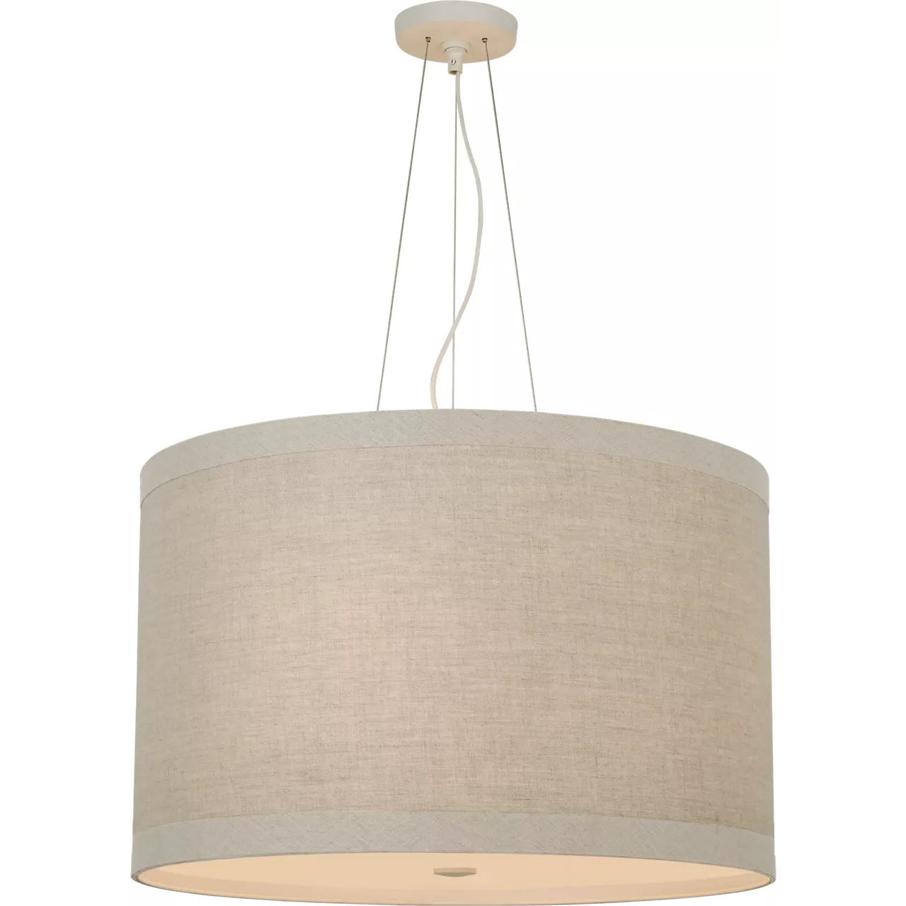 kate spade new york Walker LED 22 inch Light Cream Hanging Shade Ceiling Light in Natural Linen, Medium