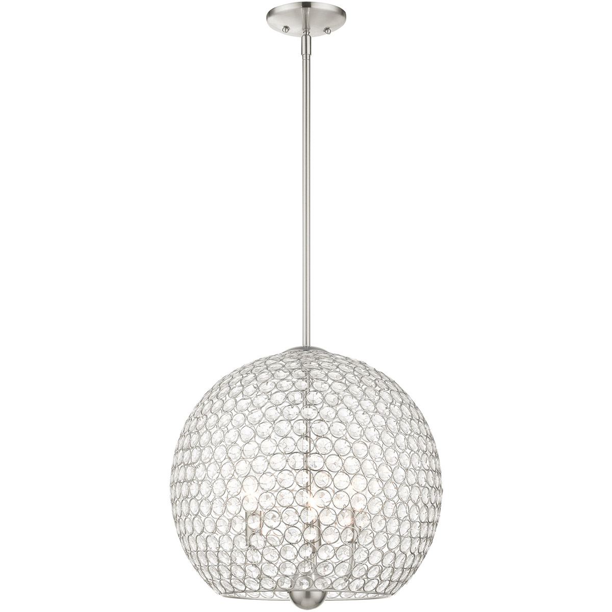Cassandra 3 Light 16 inch Brushed Nickel Pendant Ceiling Light
