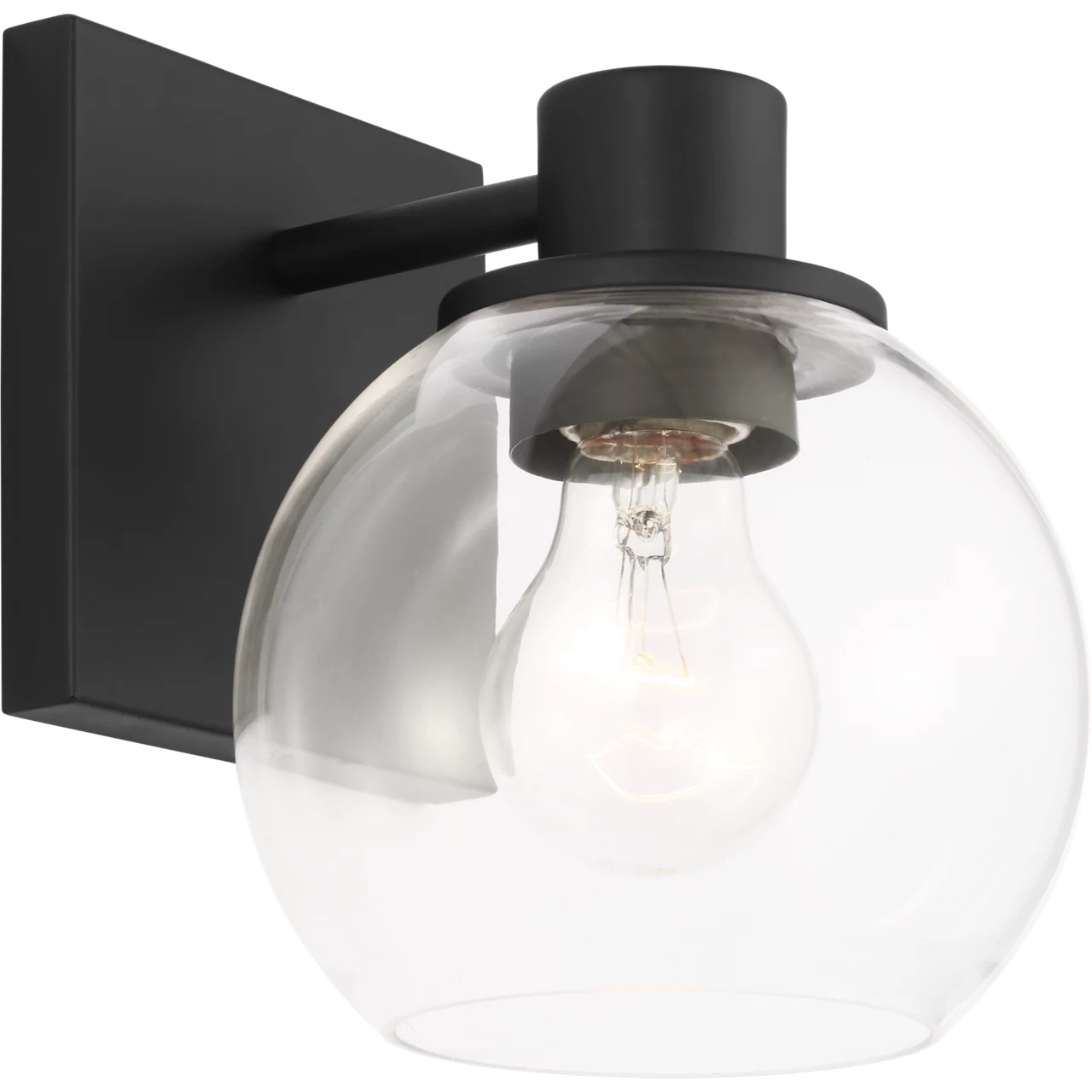 Rito 1 Light 6 inch Midnight Black Bath Light Wall Light, Small