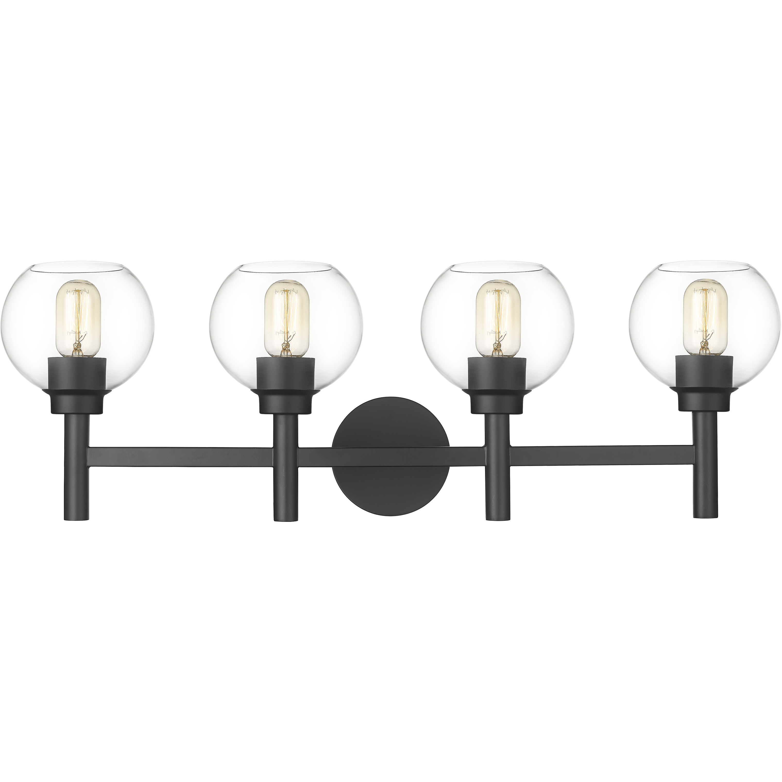 Sutton 4 Light 31.5 inch Matte Black Vanity Wall Light