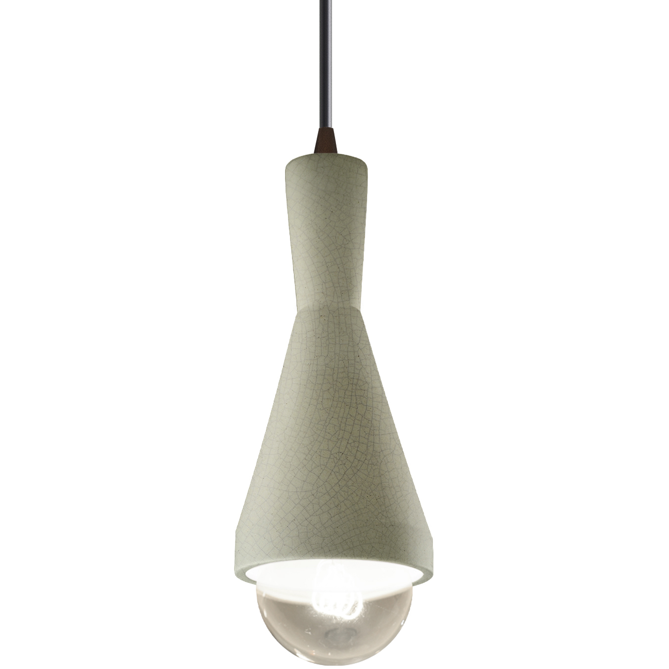 Radiance Collection - Erlen 1 Light 4.75 inch Celadon Green Crackle and Dark Bronze Pendant Ceiling Light in Replaceable Bulb, Black, Form+Finish+Function