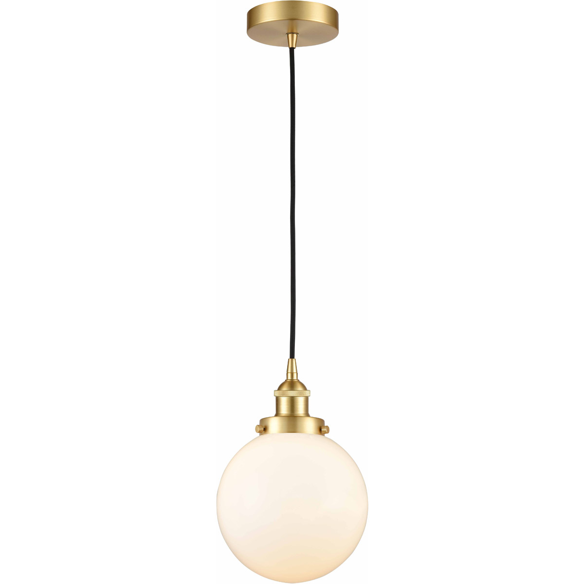 Edison Beacon 1 Light 8 inch Satin Gold Mini Pendant Ceiling Light