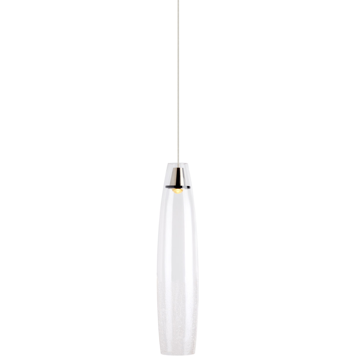 Sean Lavin Coda LED 5.1 inch Satin Nickel Pendant Ceiling Light in Small, Clear Crackle, Integrated LED