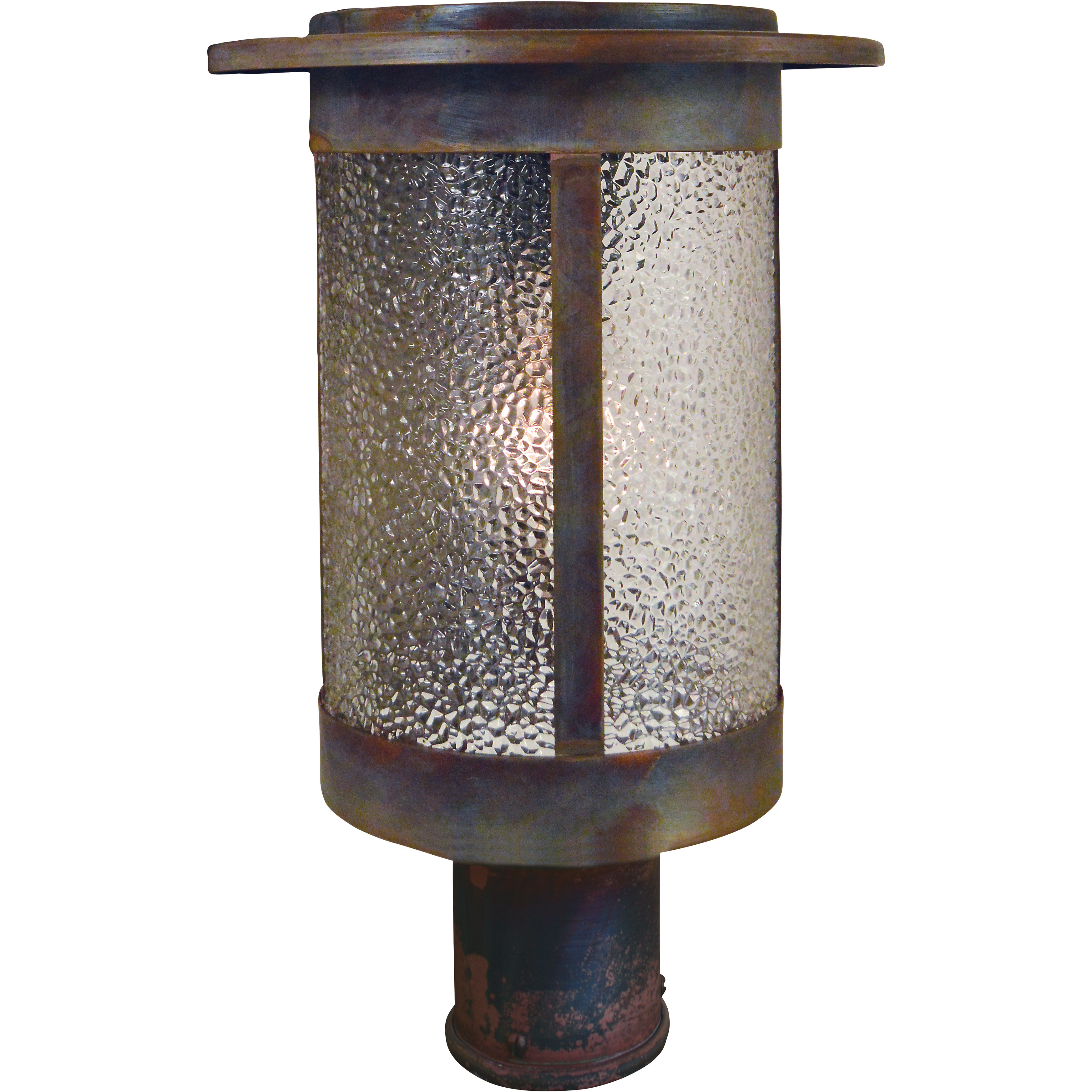 Santorini 1 Light 13 inch Verdigris Patina Outdoor Post Mount in White Opalescent