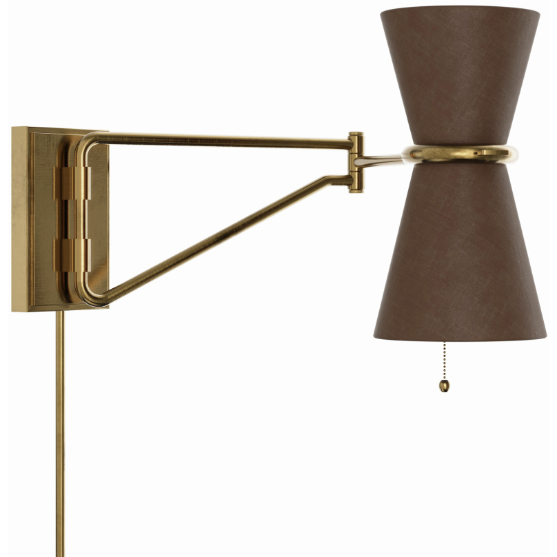 Gable 27.75 inch 40 watt Antique Natural Brass Swing Arm Wall Sconce Wall Light in Russet