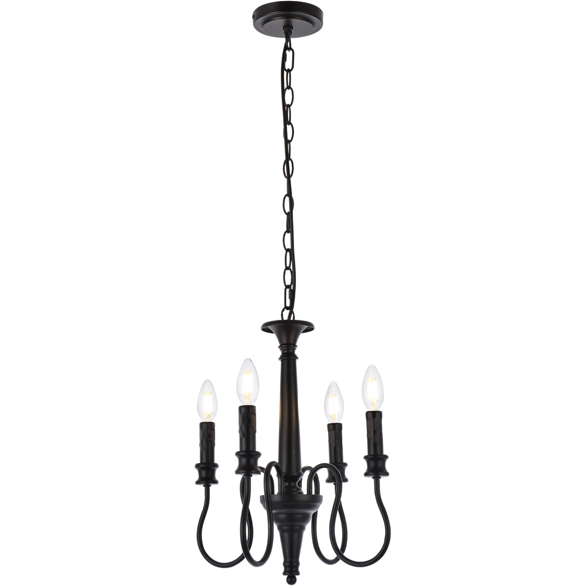 Flynx 4 Light 14 inch Black Pendant Ceiling Light