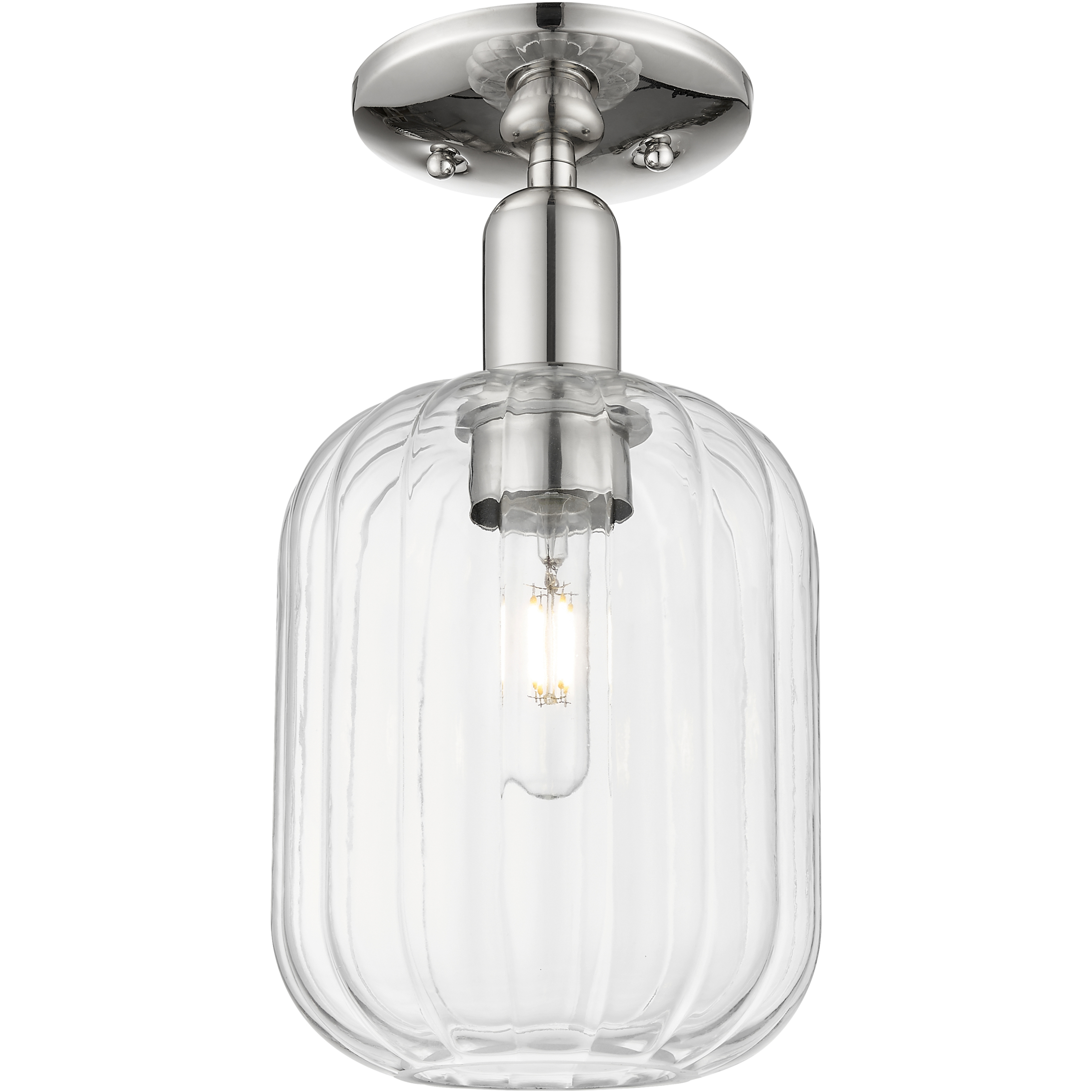 Preston 1 Light 6.75 inch Polished Nickel Semi-Flush Mount Ceiling Light in Clear Glass