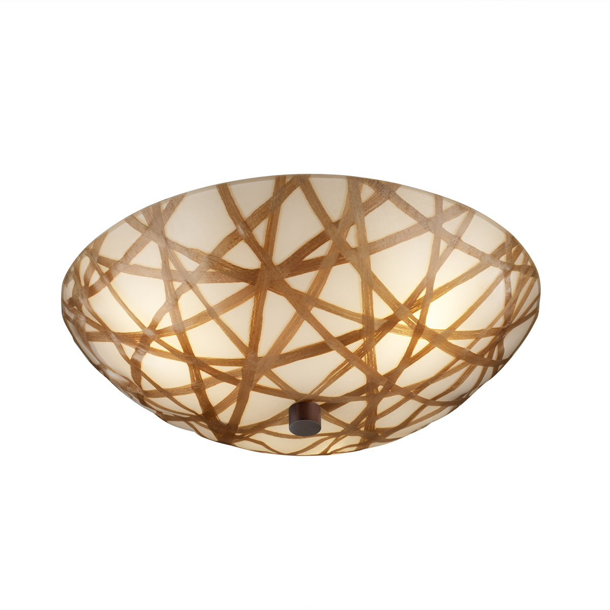3form LED 18 inch Antique Brass Semi-Flush Ceiling Light in 3000 Lm LED, Connection