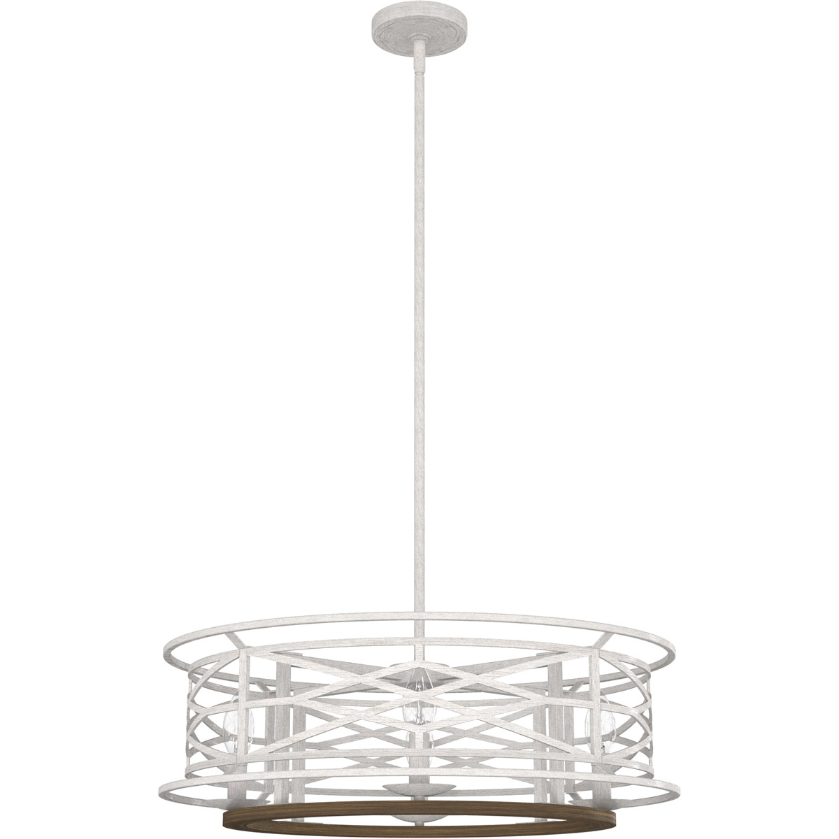 Langwood 4 Light 24 inch Distressed White and Chestnut Chandelier Ceiling Light