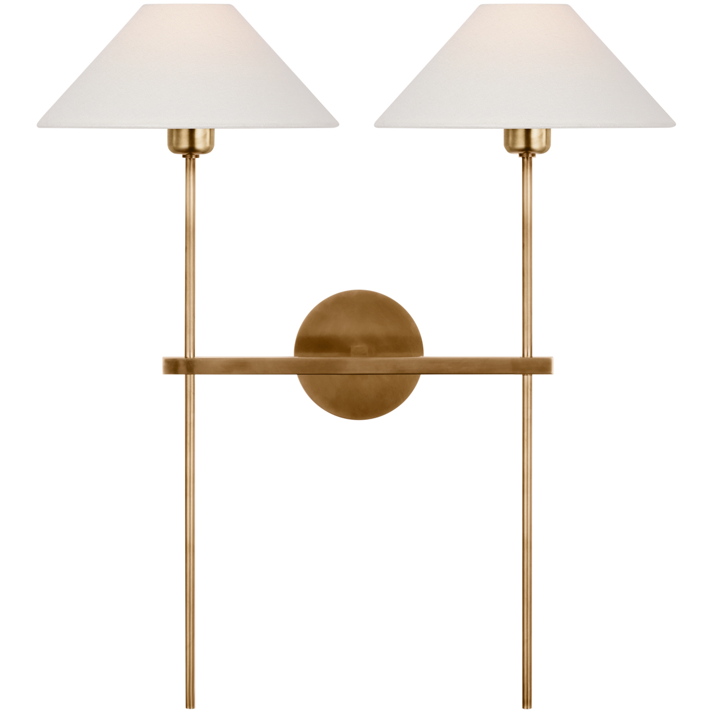 J. Randall Powers Hackney LED 23 inch Hand-Rubbed Antique Brass Double Tail Sconce Wall Light