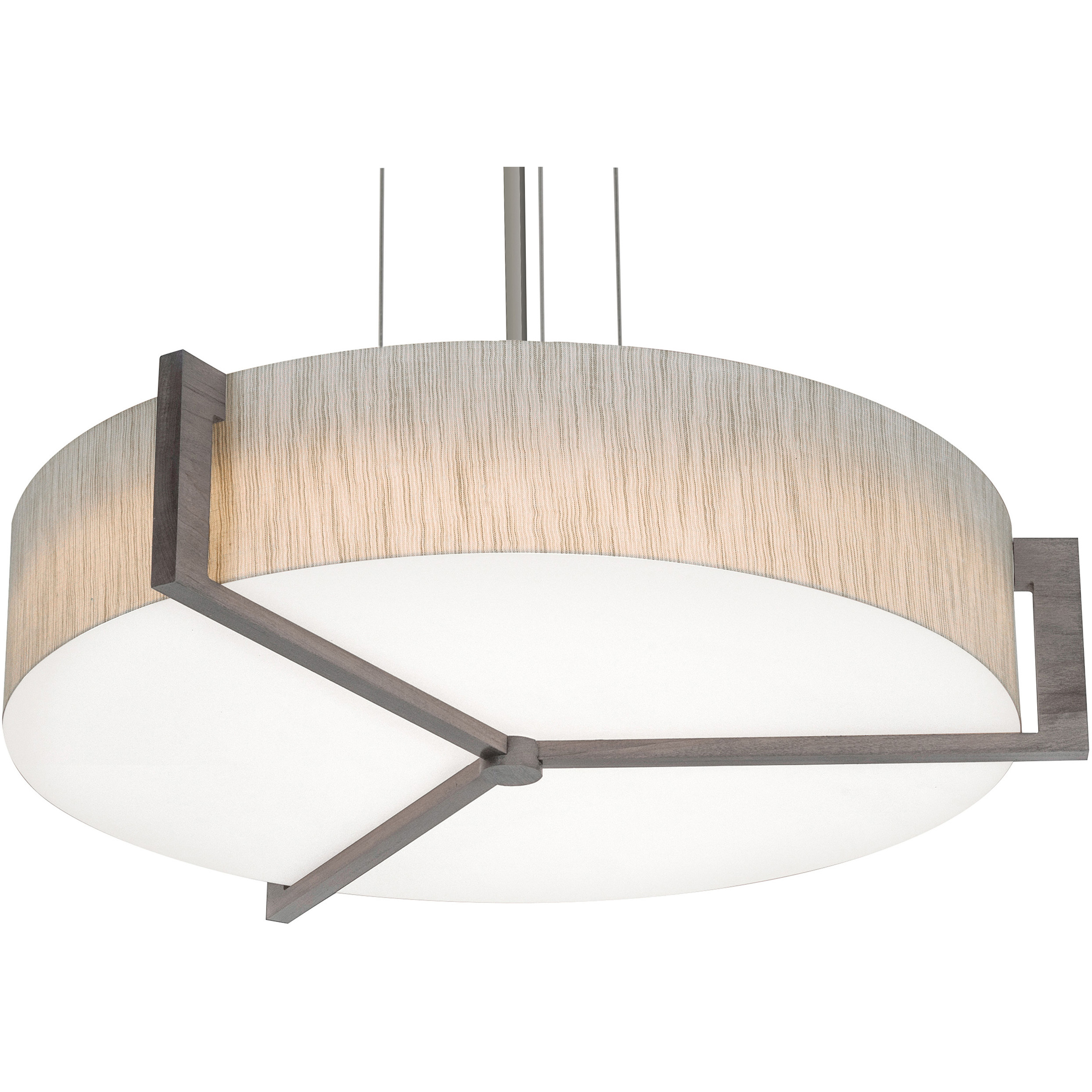 Apex 3 Light 27.15 inch Satin Nickel Pendant Ceiling Light in Incandescent, Jute and Weathered Grey