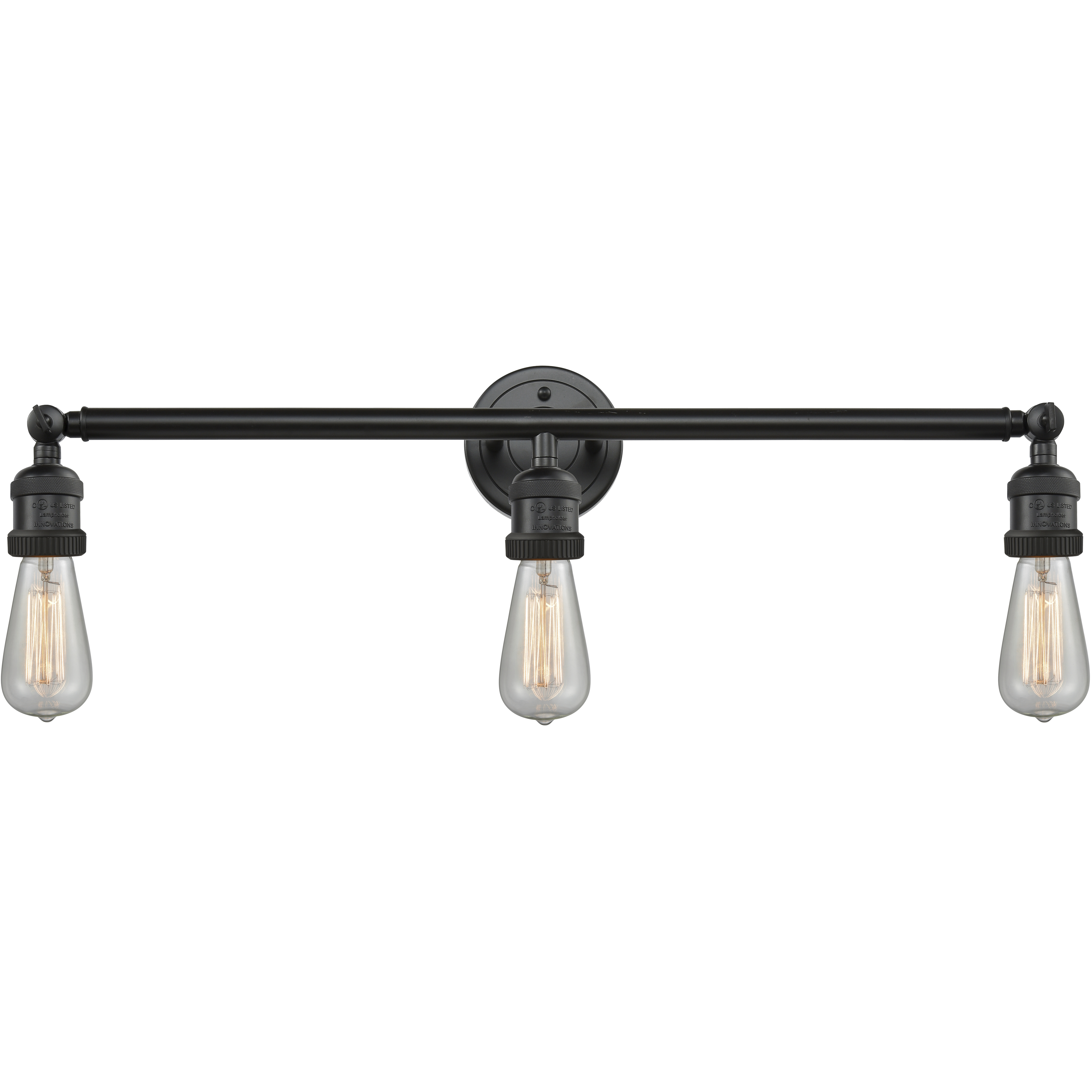 Franklin Restoration Bare Bulb 3 Light 30 inch Oil Rubbed Bronze Bath Vanity Light Wall Light