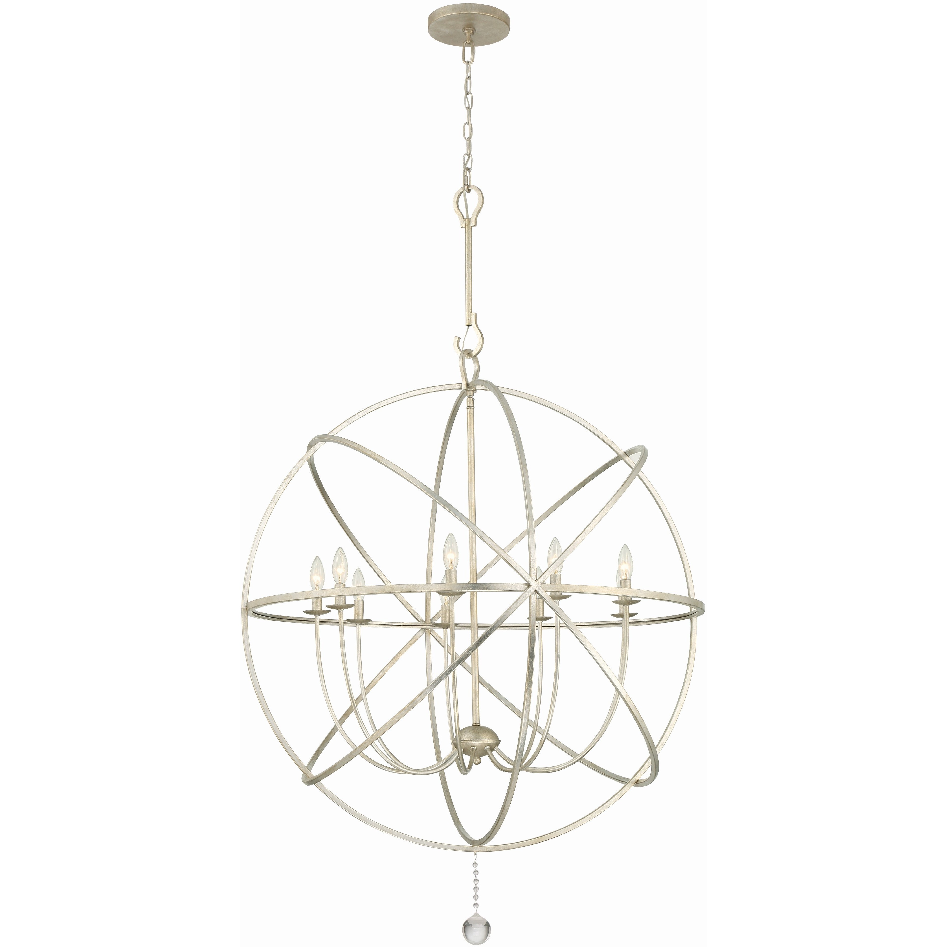 Solaris 9 Light 40 inch Olde Silver Chandelier Ceiling Light