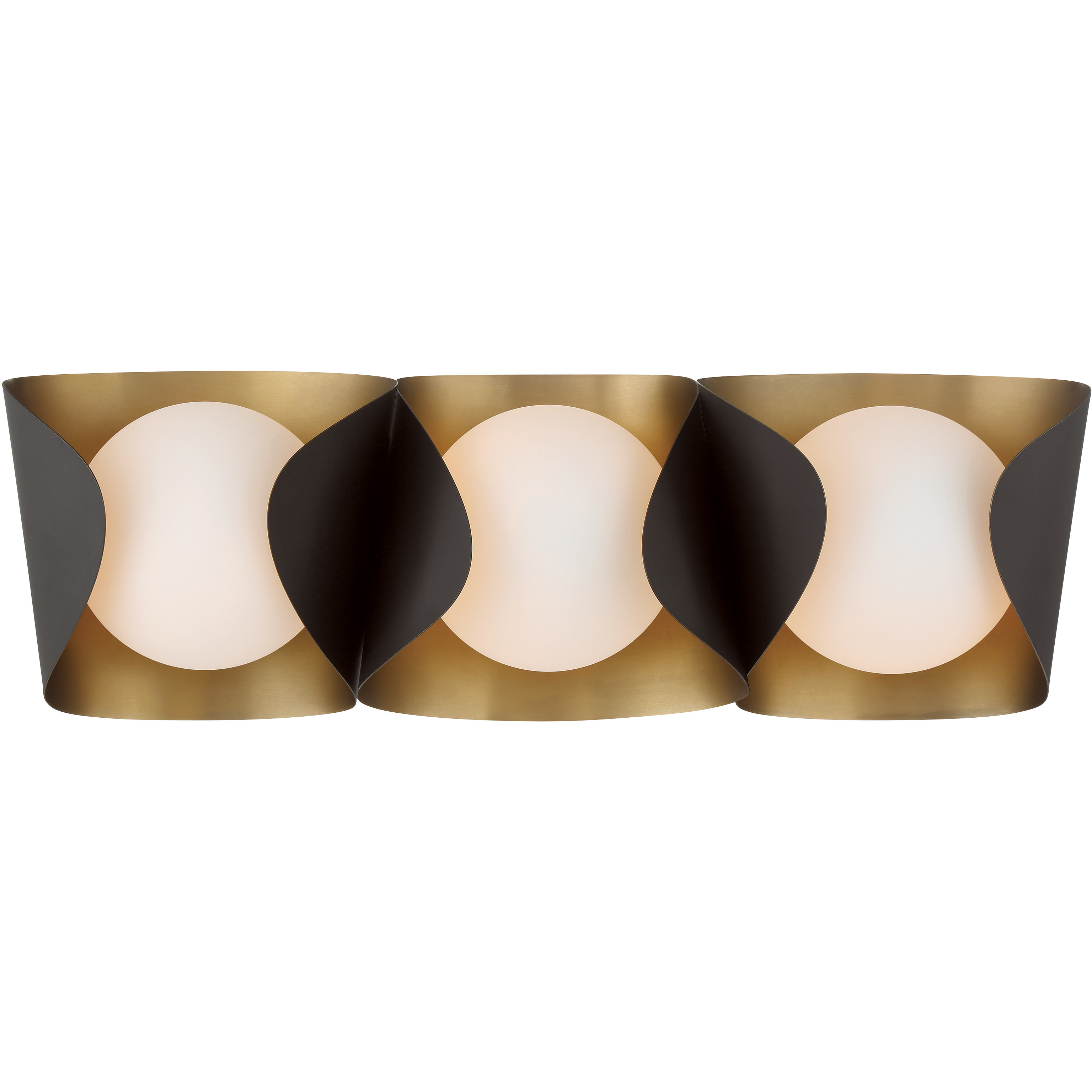 Flare 3 Light 24 inch Legacy Brass and Dark Bronze Vanity Light Wall Light