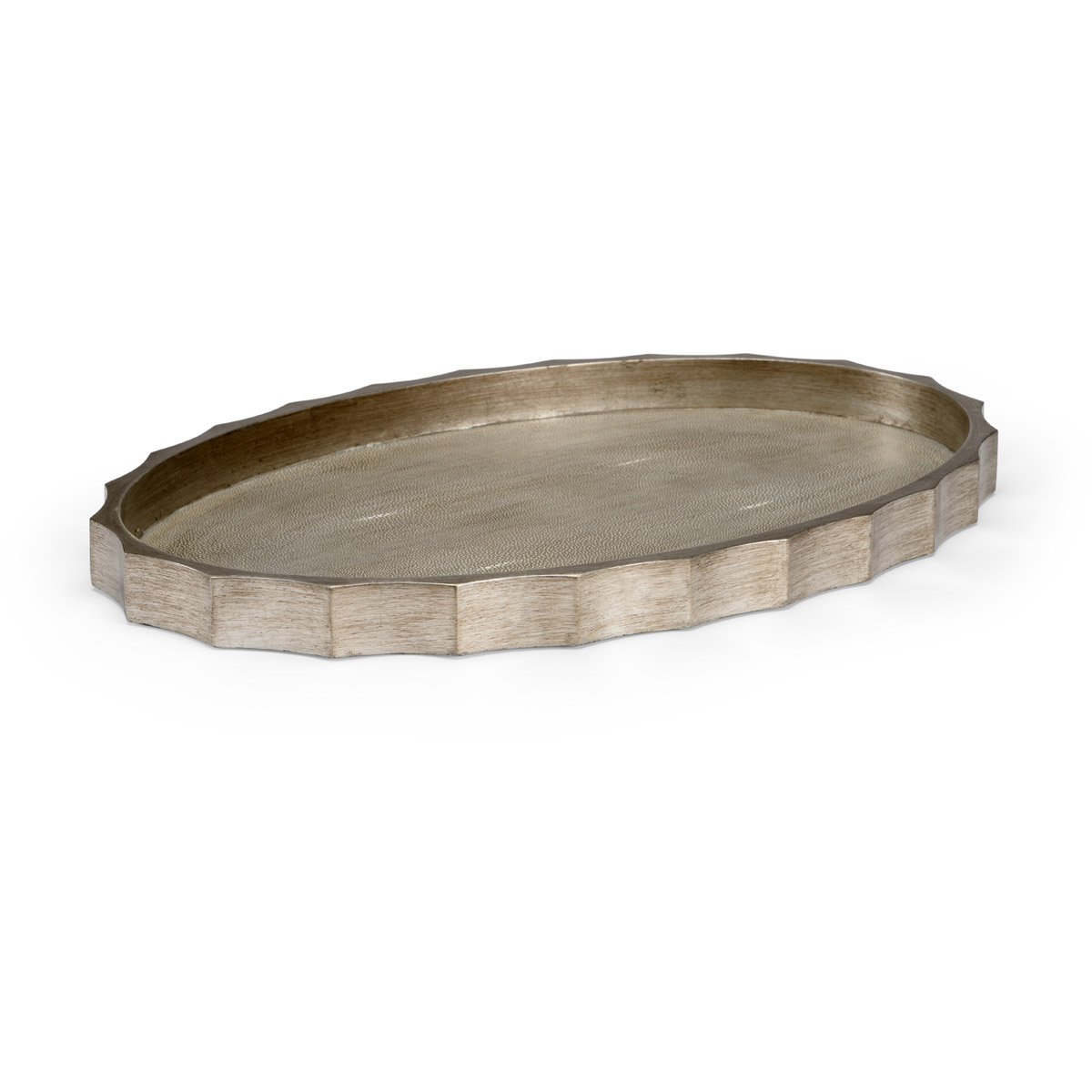 Jeffery Baker Antique Silver Leaf/Gray Tray