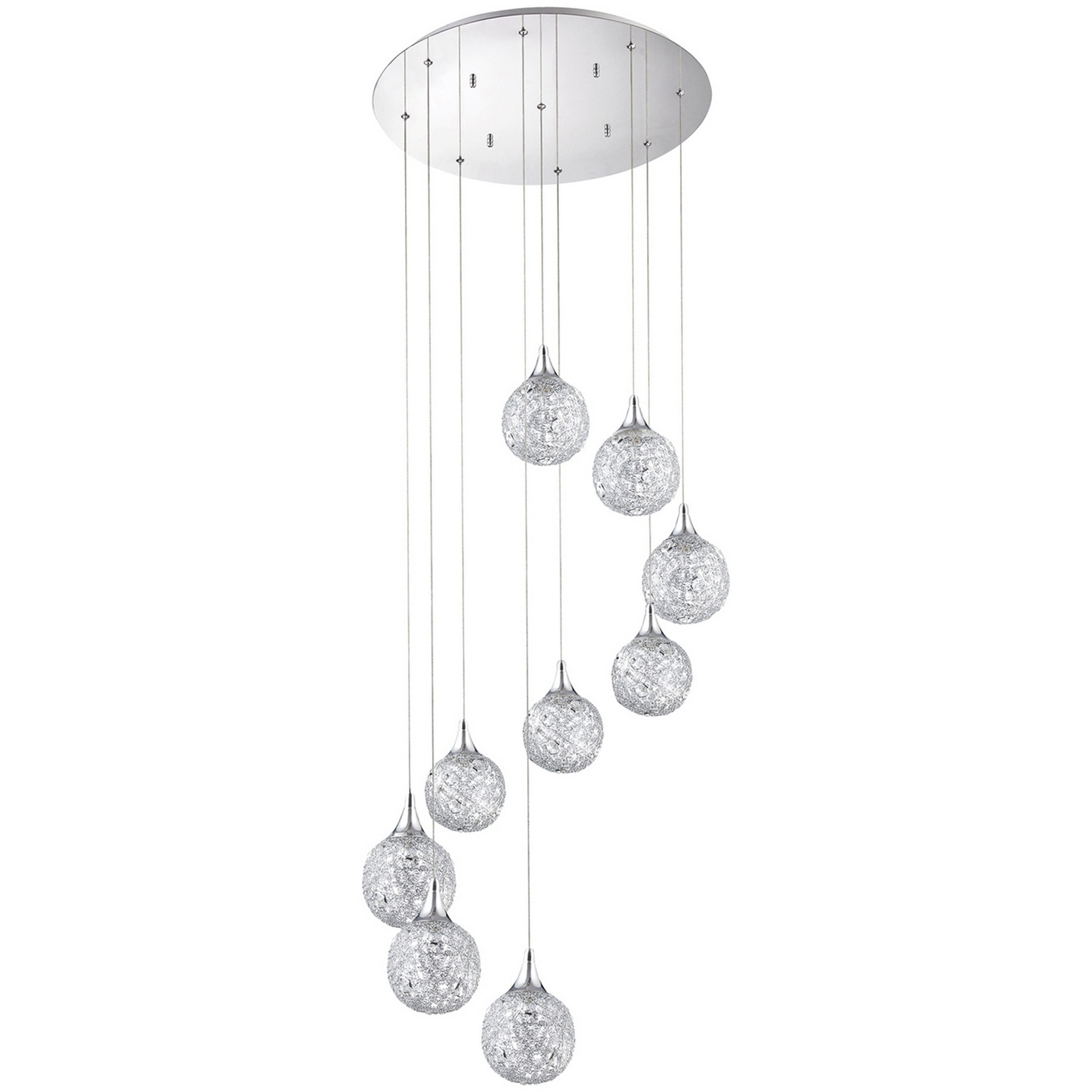 Solaro 9 Light 22 inch Chrome Pendant Ceiling Light