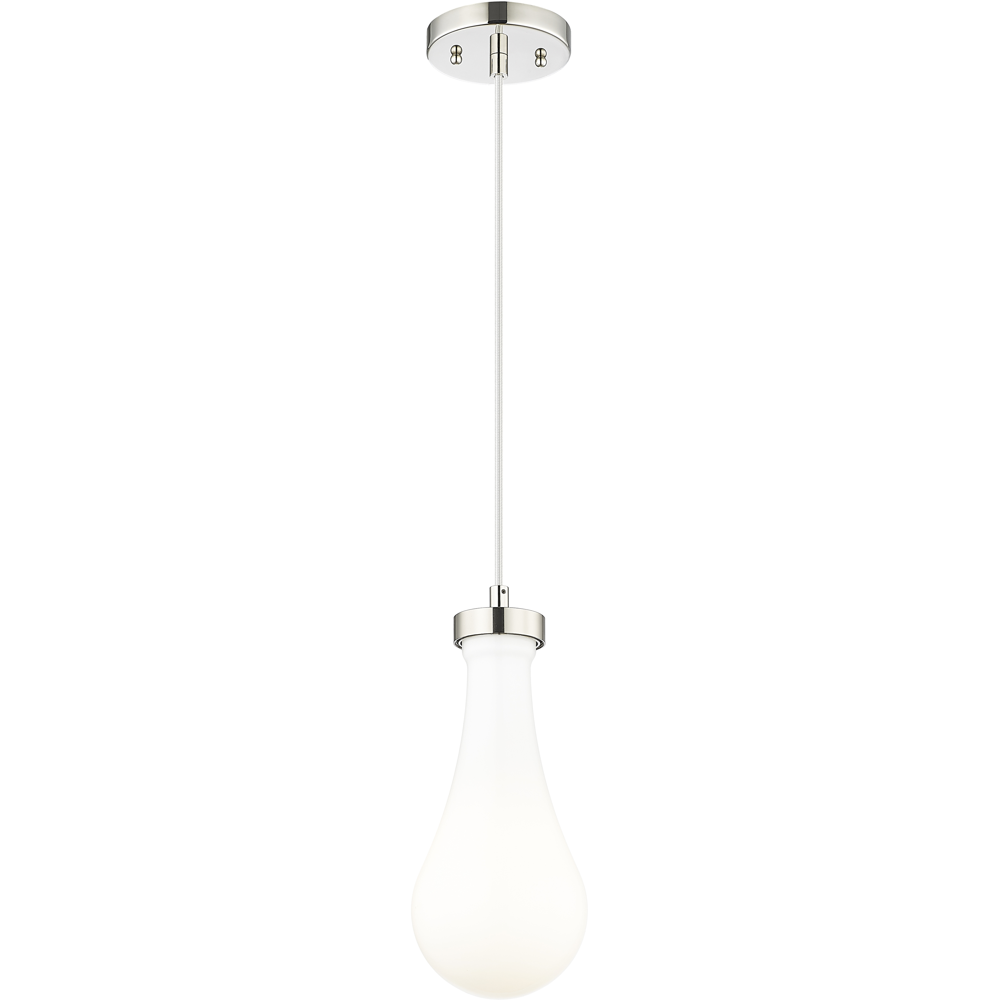 Owego 1 Light 5.13 inch Polished Nickel Pendant Ceiling Light in Gloss White Glass