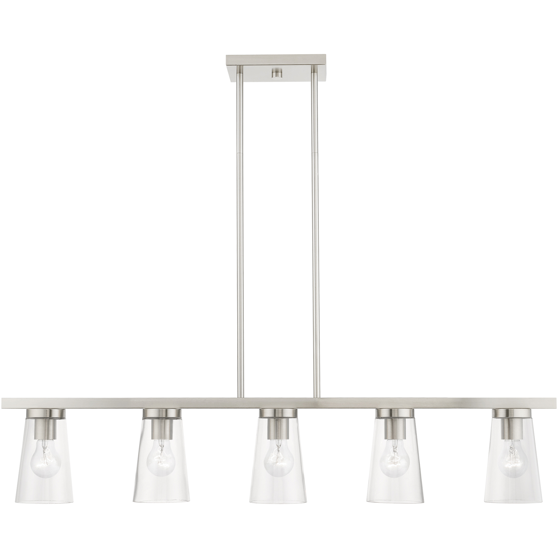 Cityview 5 Light 40 inch Brushed Nickel Linear Chandelier Ceiling Light