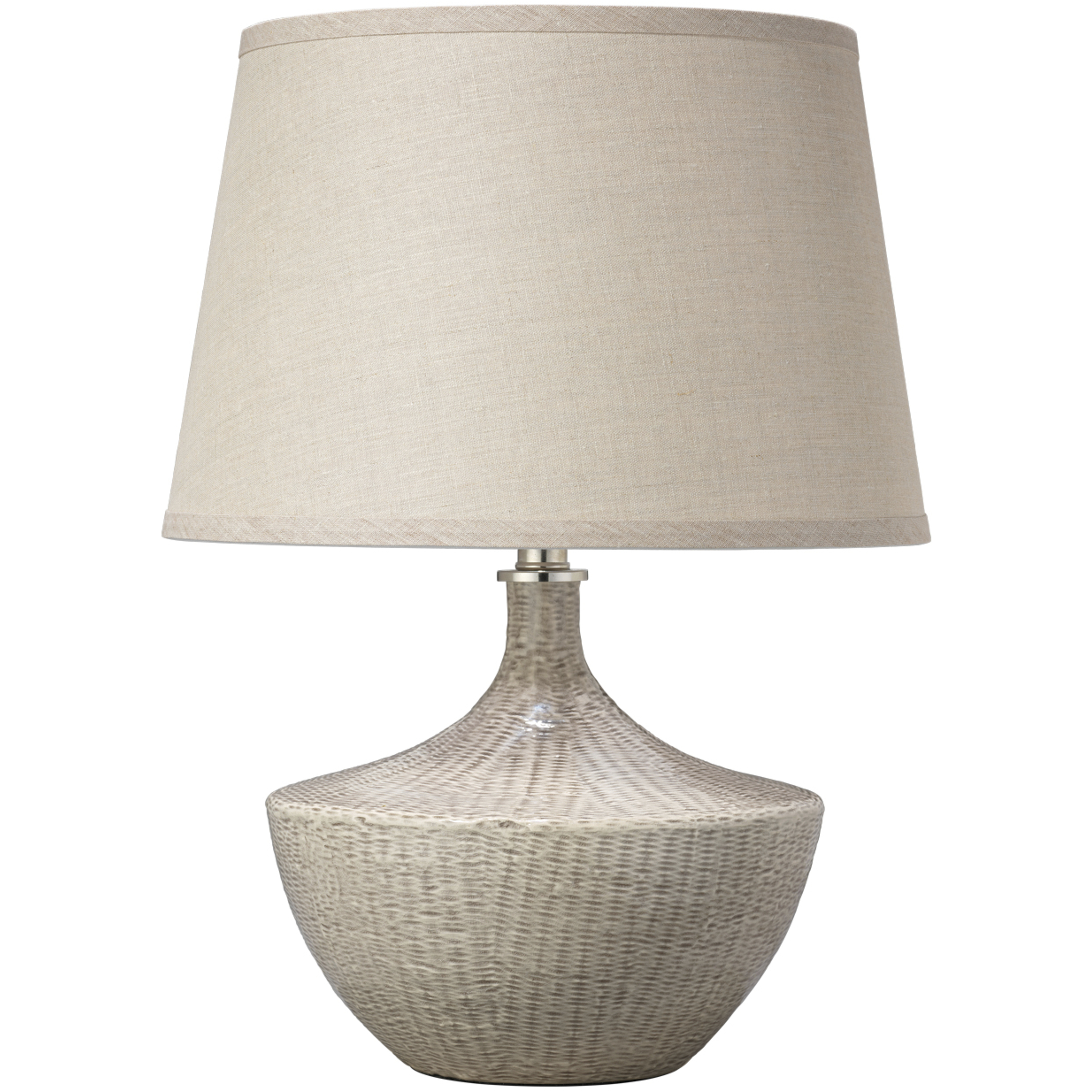 Basketweave 21.5 inch 150 watt Off White Table Lamp Portable Light