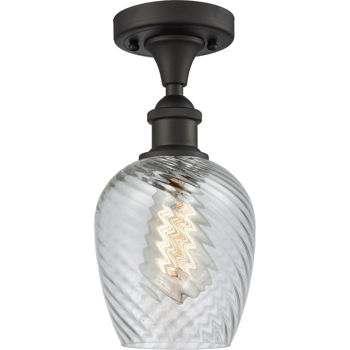 Ballston Salina 1 Light 5 inch Oil Rubbed Bronze Semi-Flush Mount Ceiling Light, Ballston