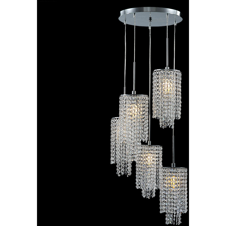 Contemporary 5 Light 18 inch Silver Chandelier Ceiling Light