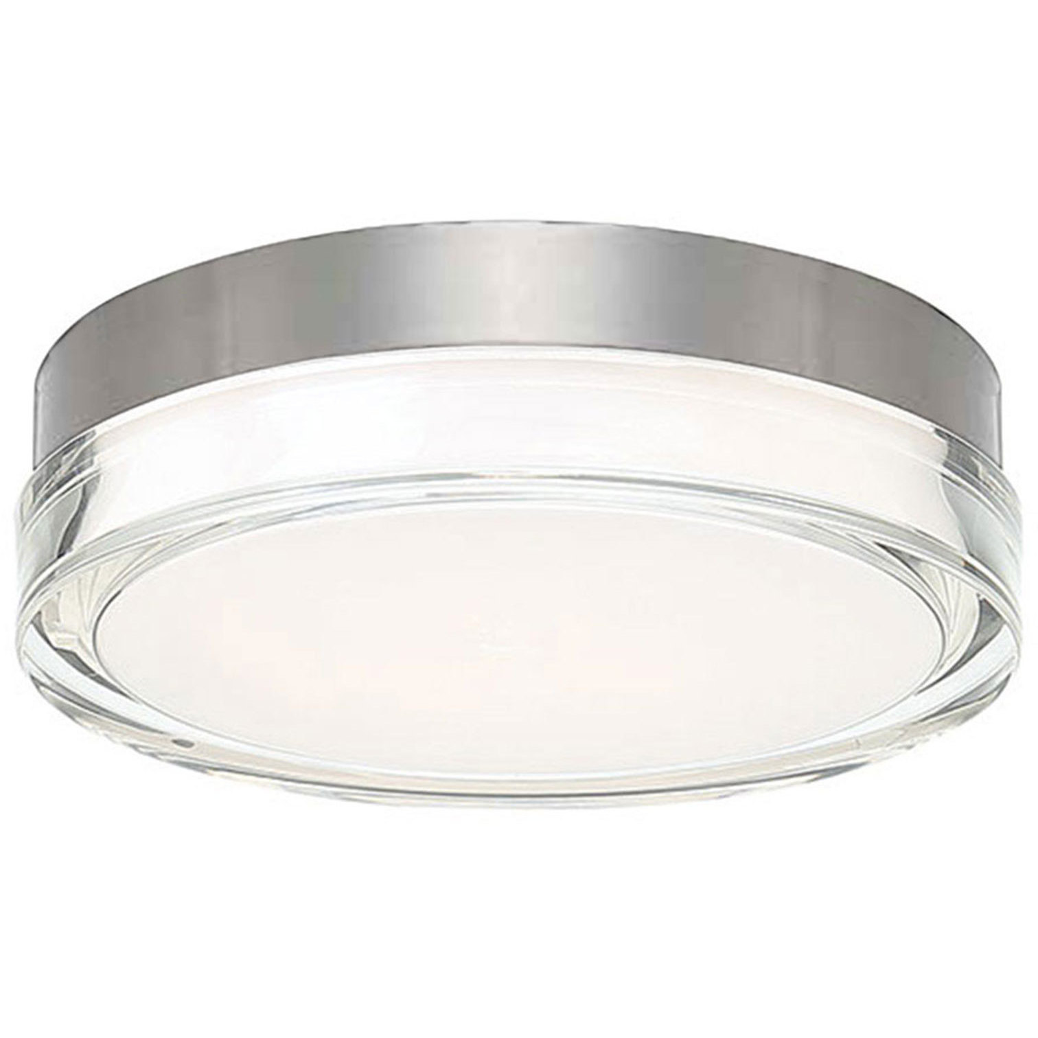 Pi 1 Light 9 inch Stainless Steel Flush Mount Ceiling Light in 2700K, 9in.