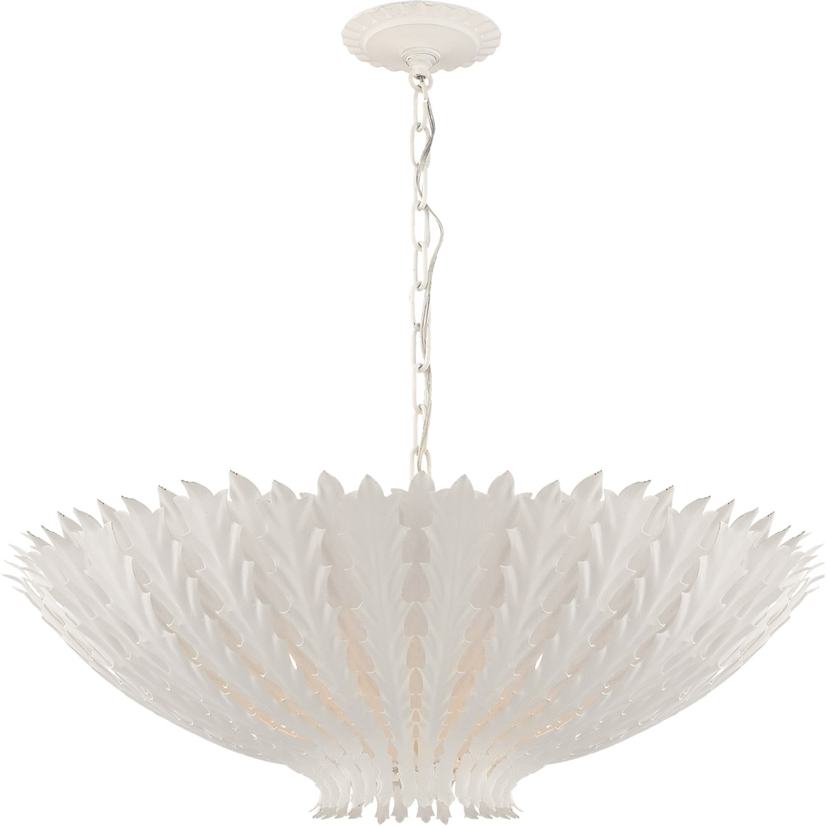AERIN Hampton 6 Light 25.5 inch Plaster White Chandelier Ceiling Light, Medium