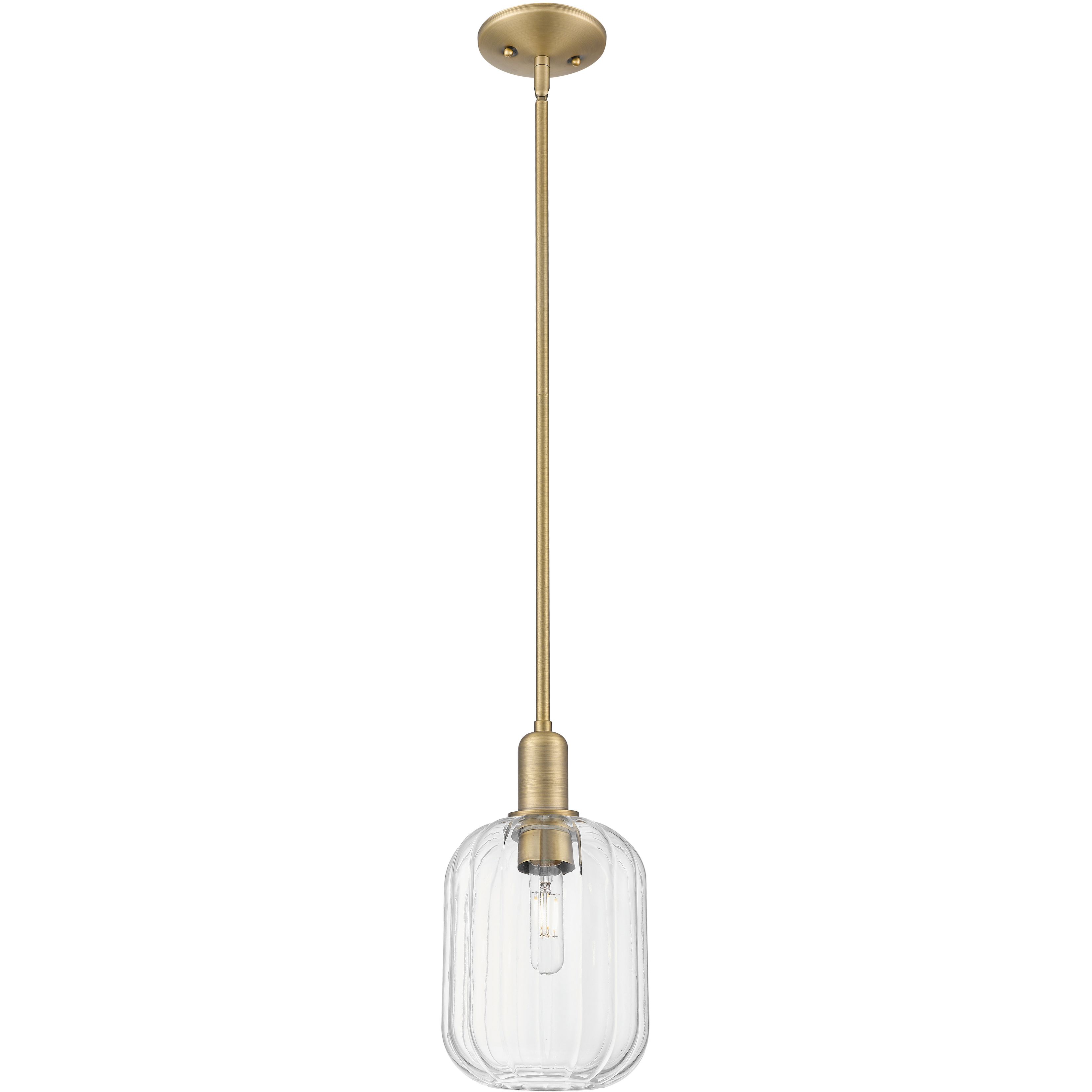 Preston 1 Light 6.75 inch Brushed Brass Mini Pendant Ceiling Light in Clear Glass