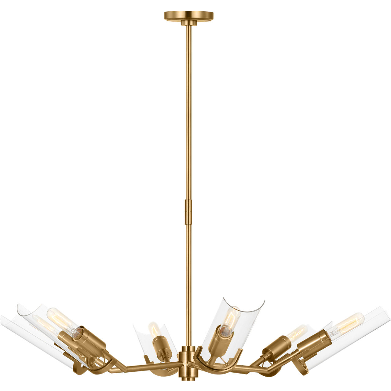 TOB by Thomas O'Brien Mezzo 6 Light 39.5 inch Burnished Brass Chandelier Ceiling Light