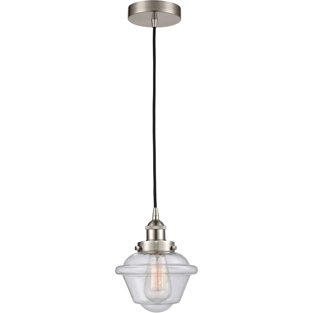 Edison Oxford 1 Light 8 inch Brushed Satin Nickel Mini Pendant Ceiling Light