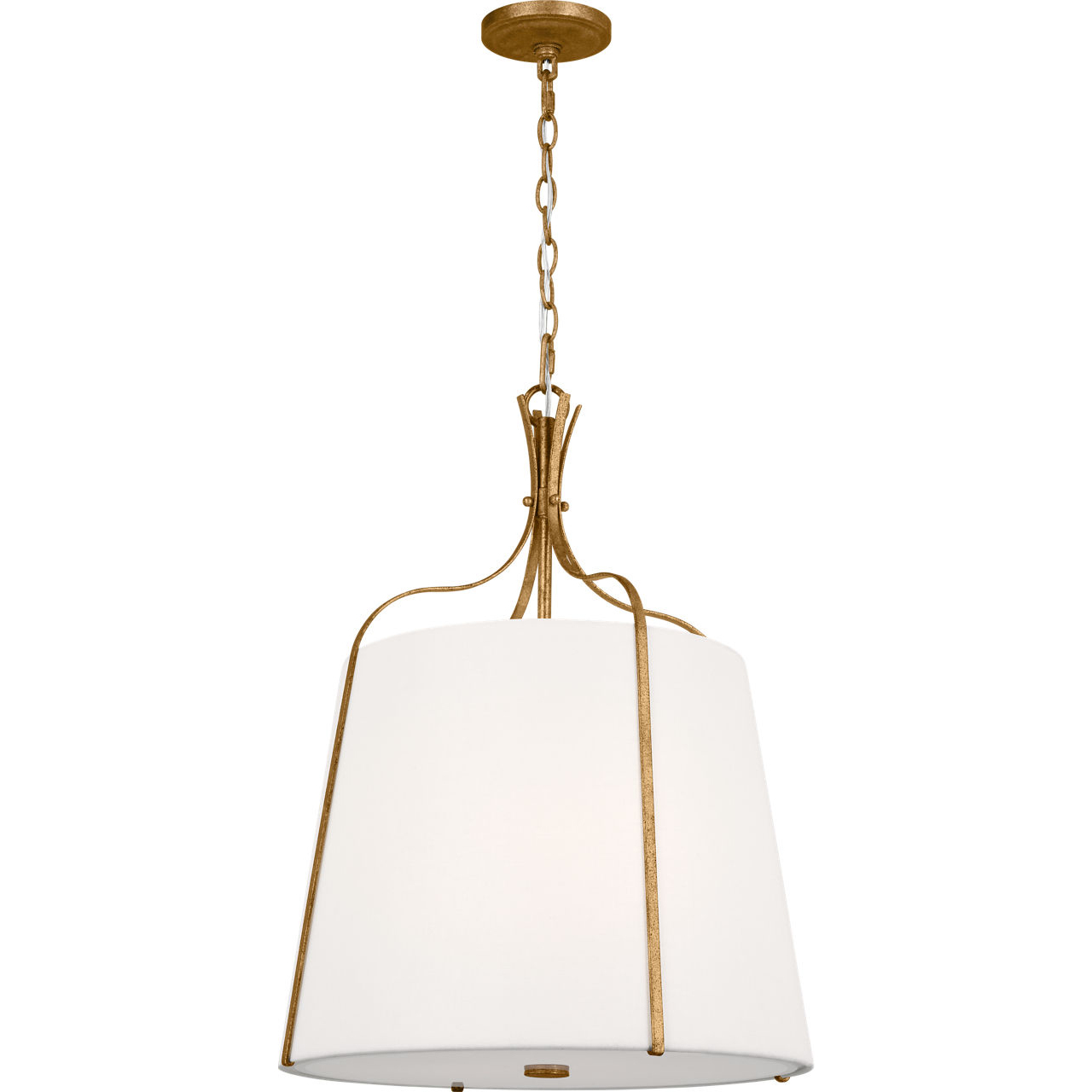 AH by Alexa Hampton Leander 3 Light Antique Gild Pendant Ceiling Light