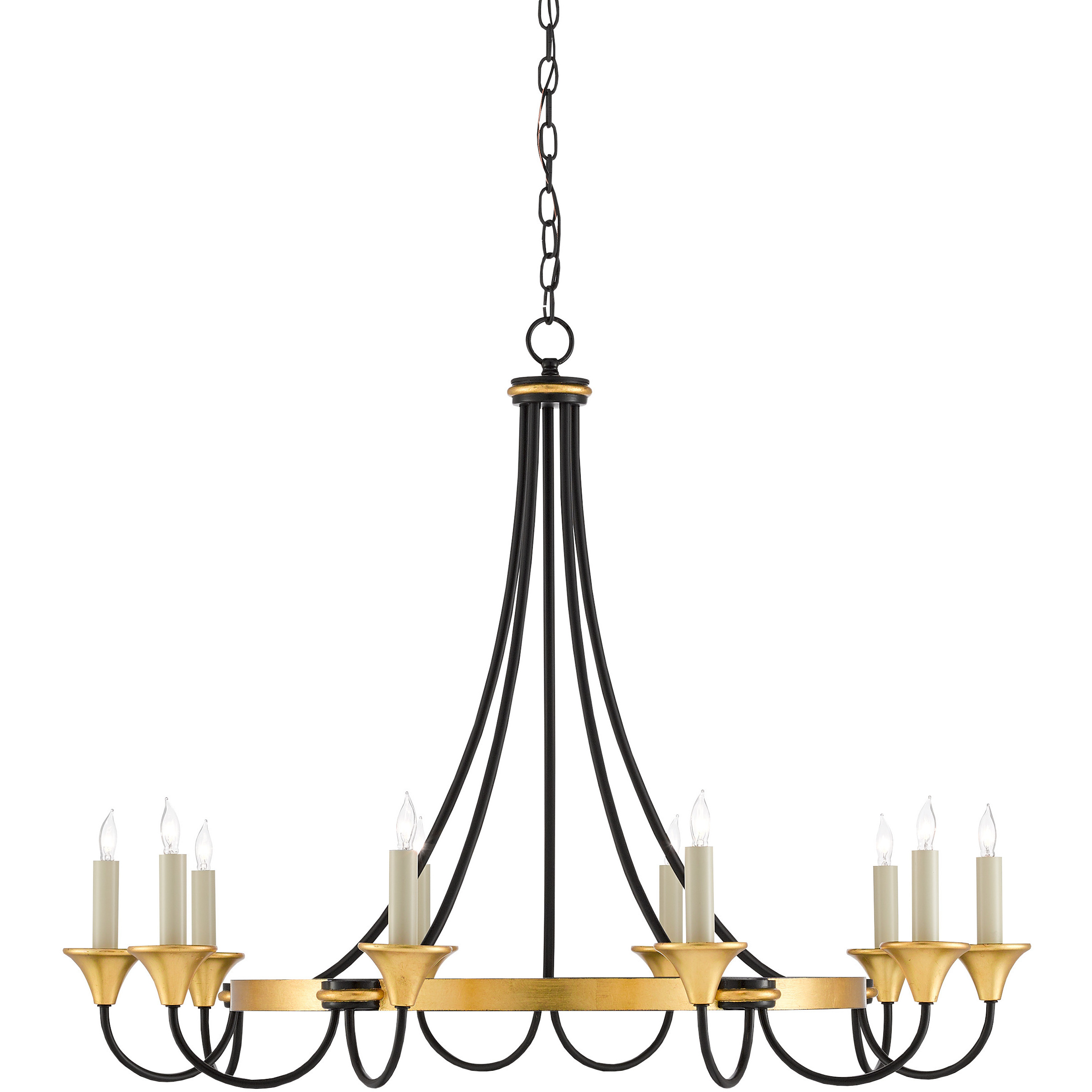 Hanlon 10 Light 36.75 inch Washed Black Chandelier Ceiling Light