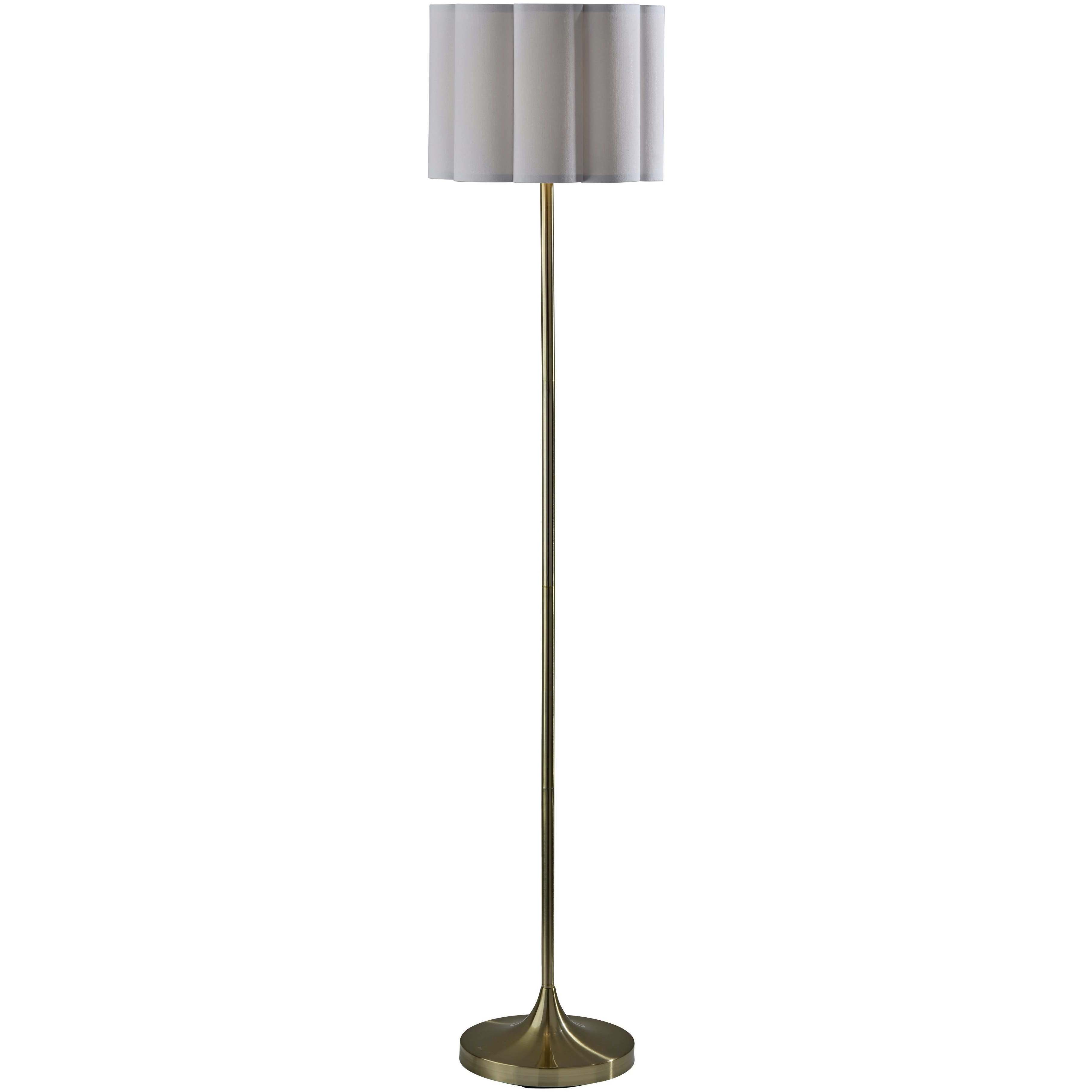 Elodie 60 inch 100 watt Antique Brass Floor Lamp Portable Light