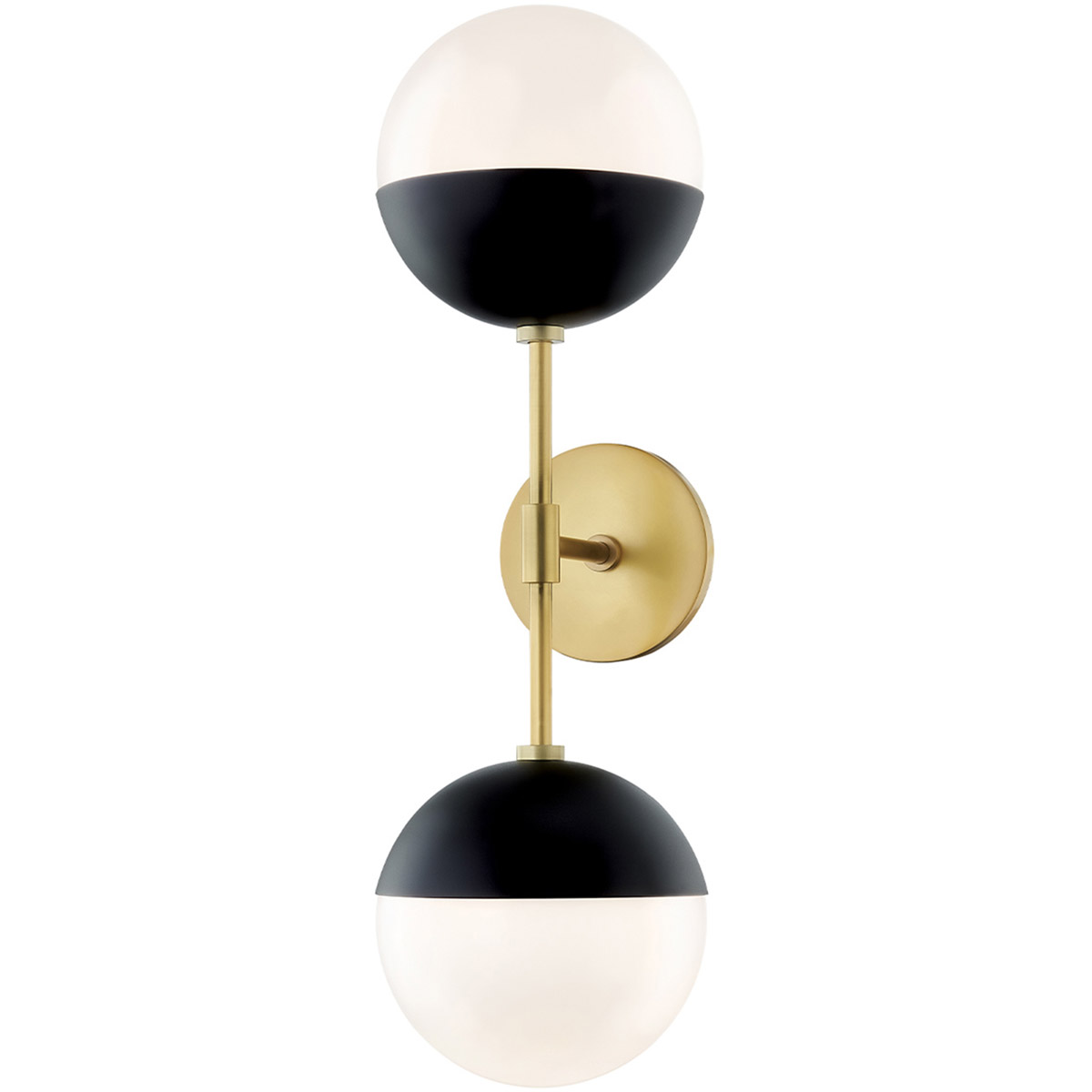 Renee 2 Light 6.75 inch Aged Brass / Black Wall Sconce Wall Light in Aged Brass and Black