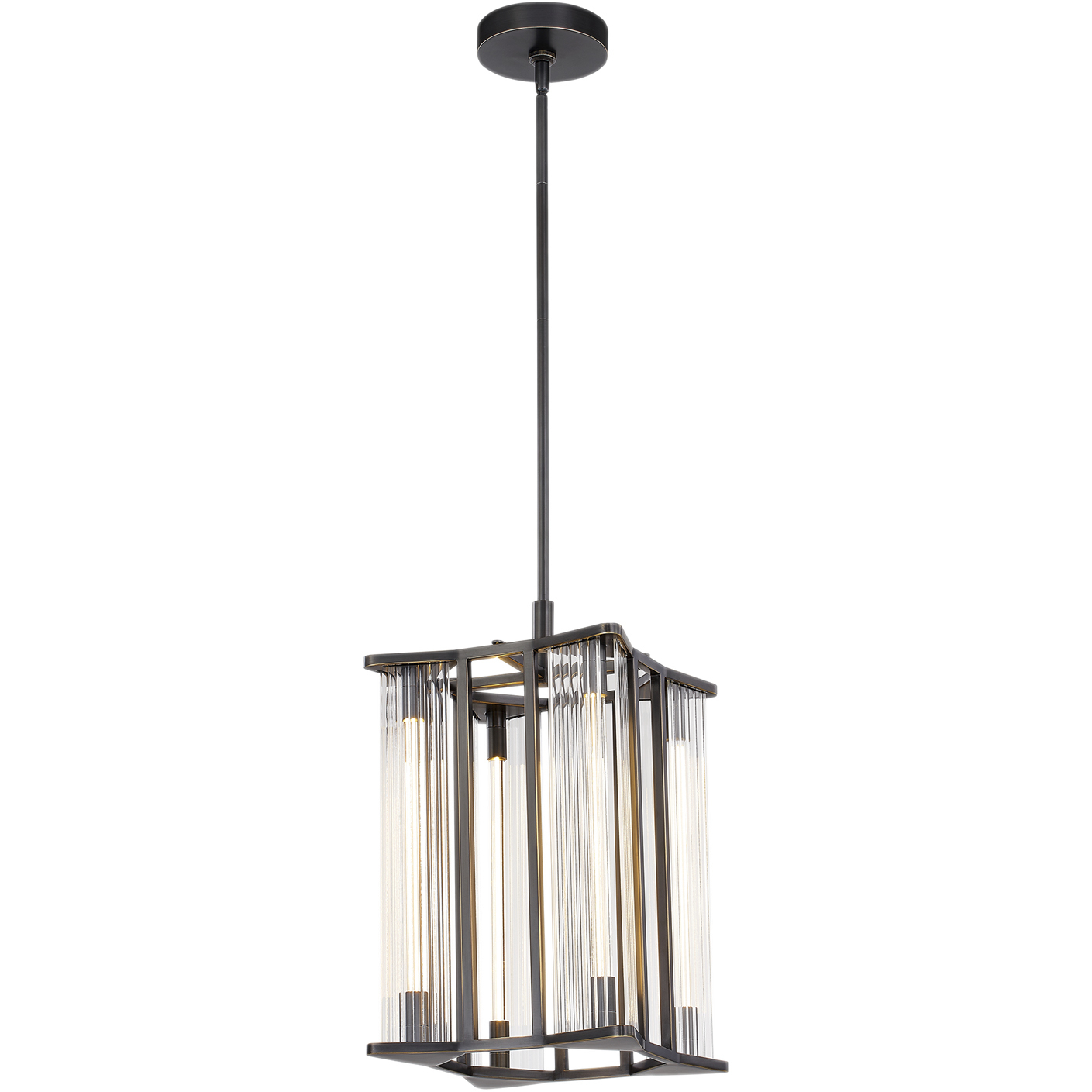 Sabre LED 11 inch Ribbed Glass/Urban Bronze Pendant Ceiling Light