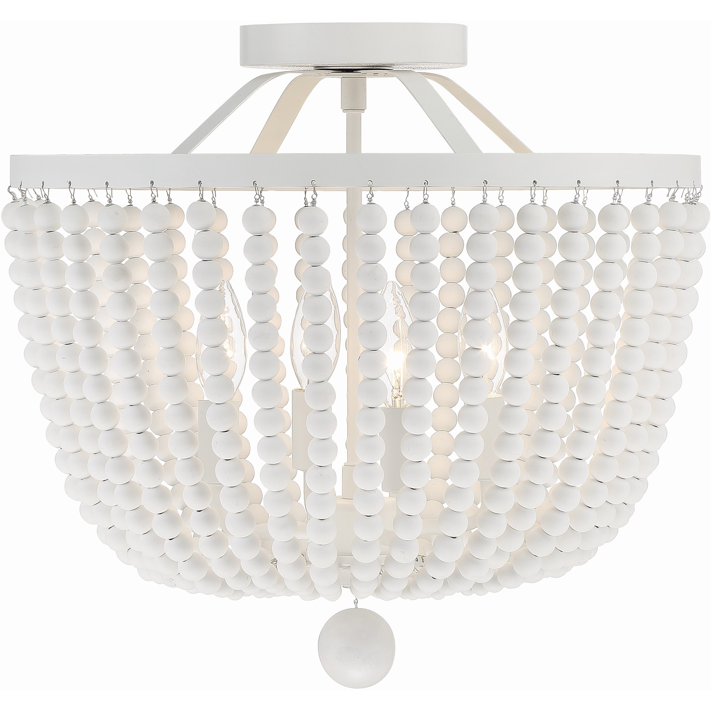 White beaded flush mount light cheap