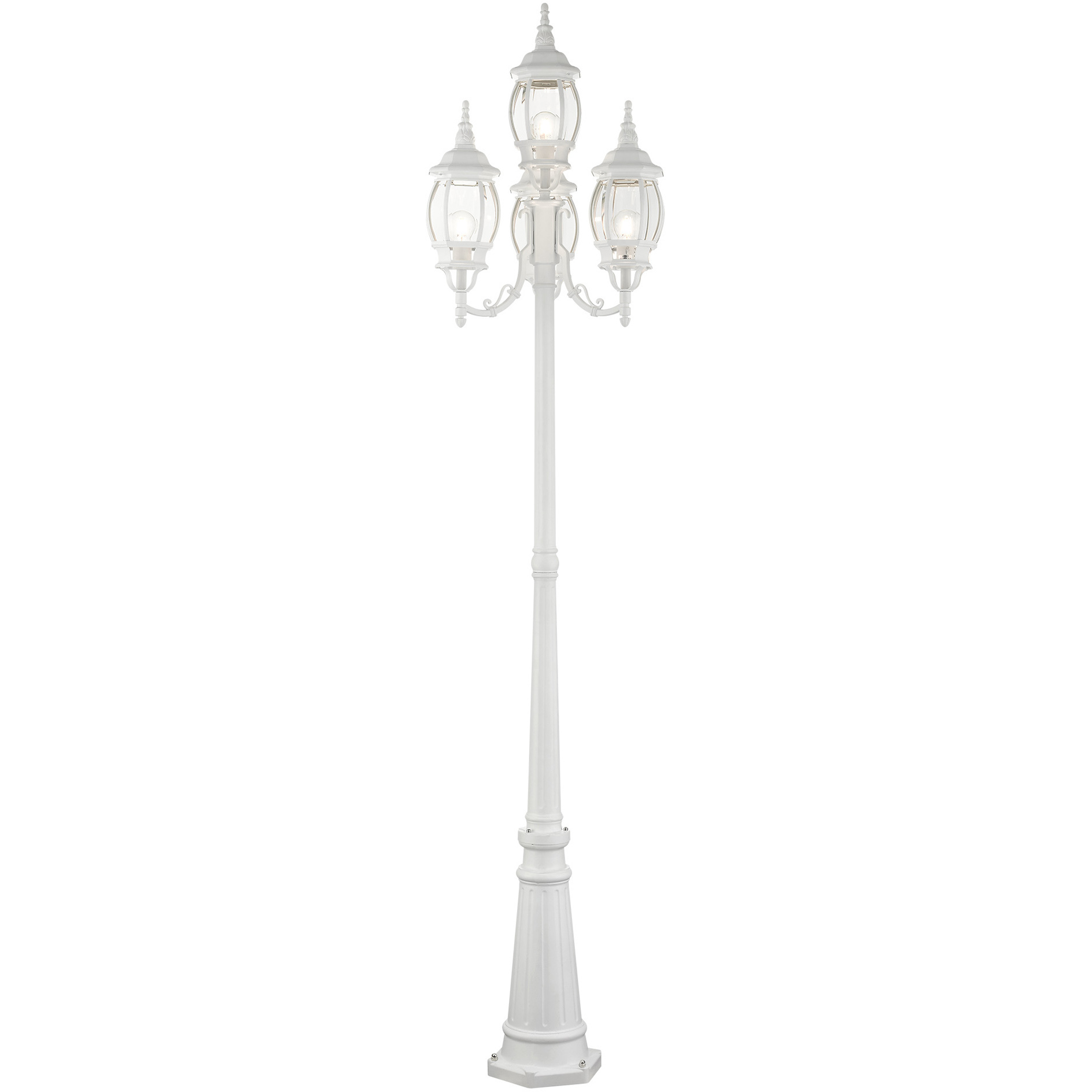 Frontenac 4 Light 93 inch Textured White Outdoor 4 Head Post