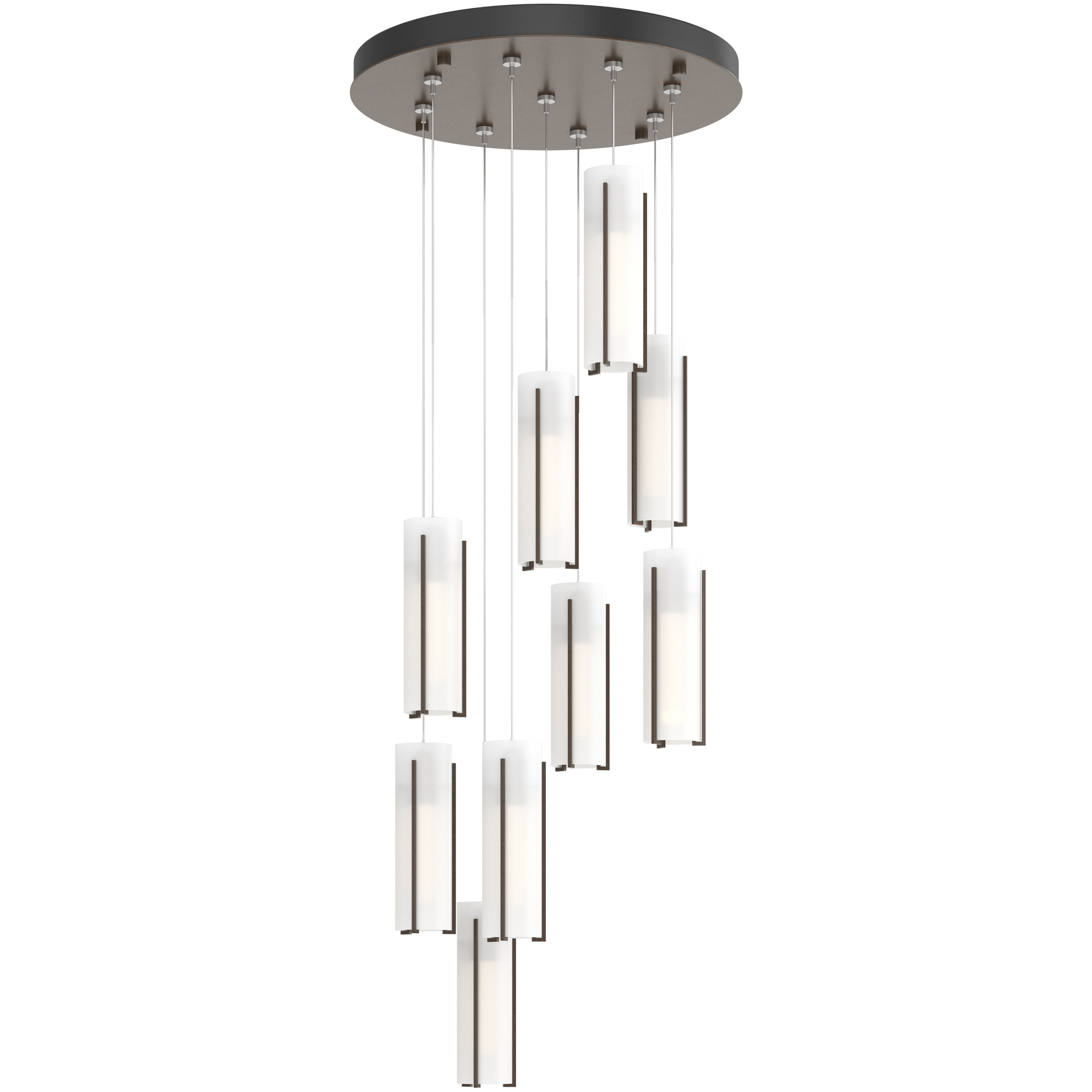 Exos Glass 9 Light 20.5 inch Bronze Pendant Ceiling Light in Opal, Standard