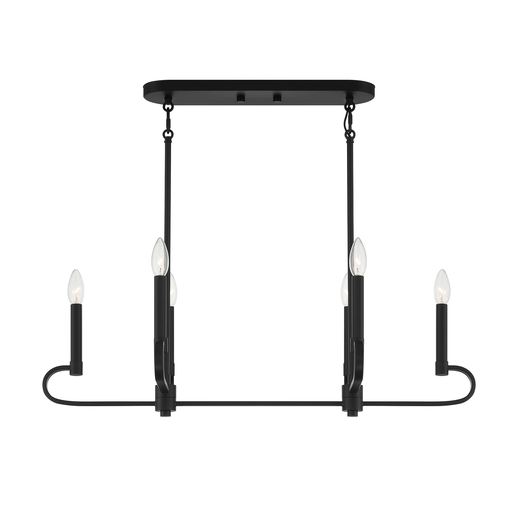 Summit 6 Light 32 inch Matte Black Island Light Ceiling Light