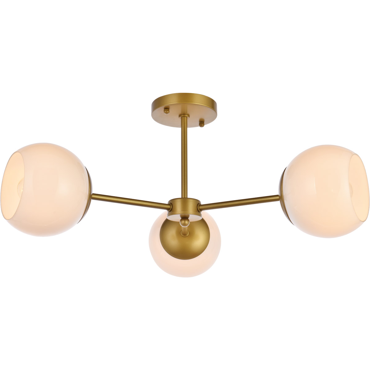 Briggs 3 Light 26 inch Brass Flush Mount Ceiling Light