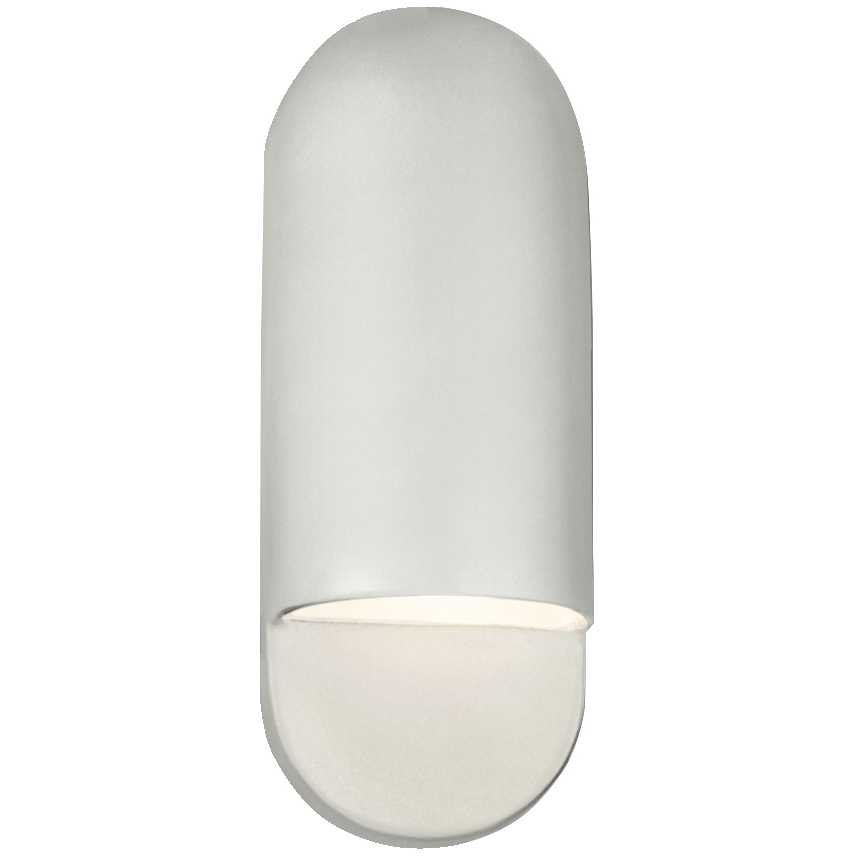 Ambiance Collection - Capsule 1 Light 5 inch Bisque Outdoor Wall Sconce in Replaceable Bulb, 4D x 14H, Form+Finish+Function
