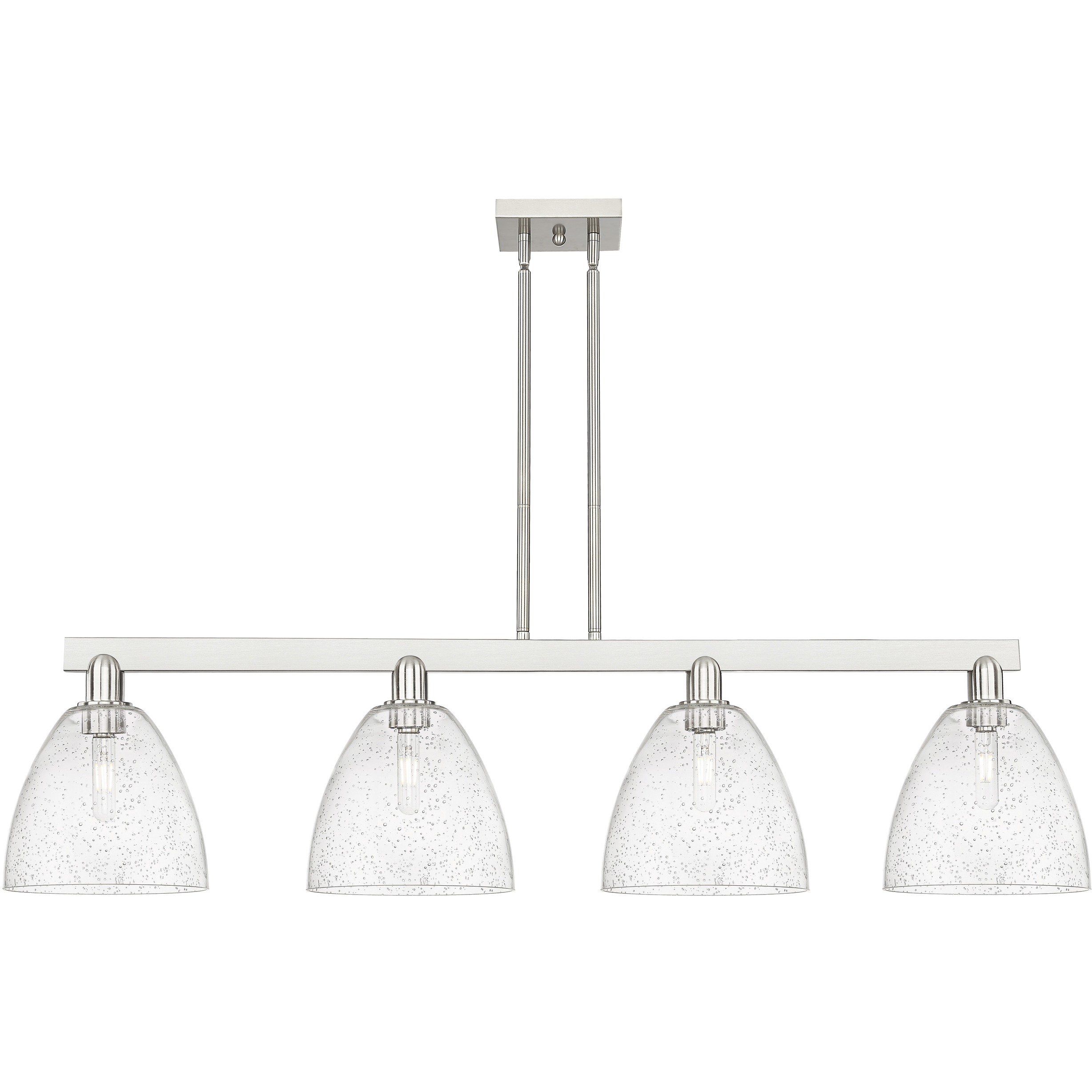 Arcadia Bristol Island Light Ceiling Light in Brushed Satin Nickel, Seedy