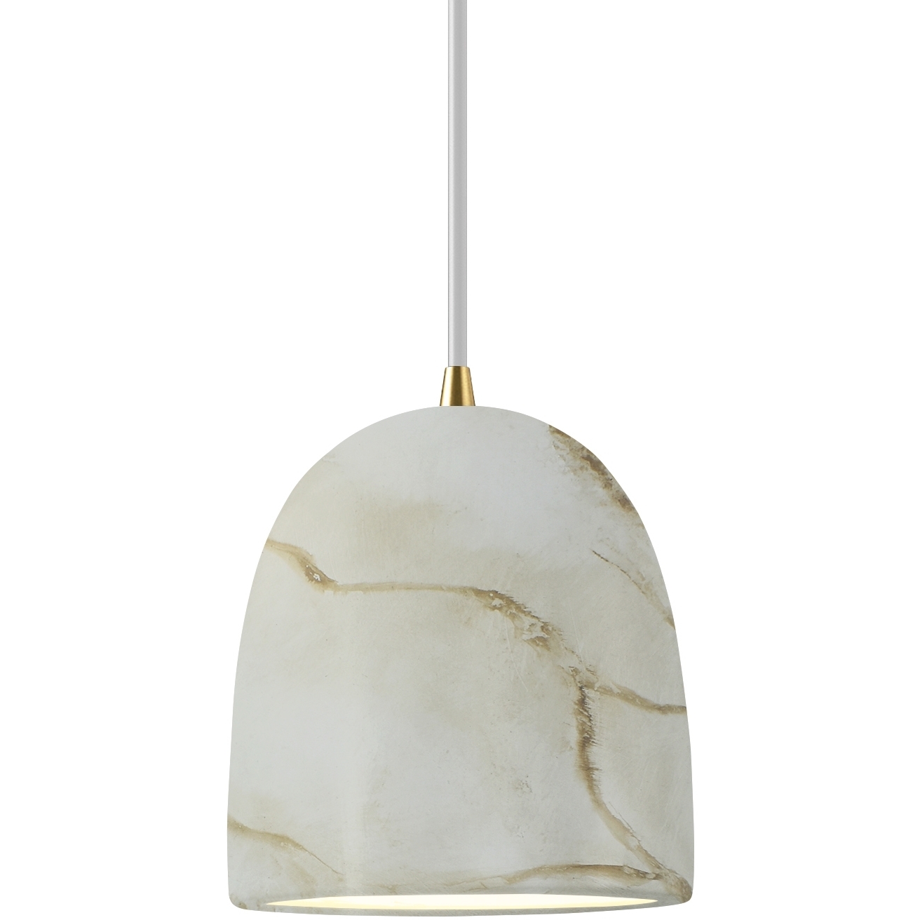Radiance Collection 1 Light 9 inch Antique Brass and Carrara Marble and White Pendant Ceiling Light