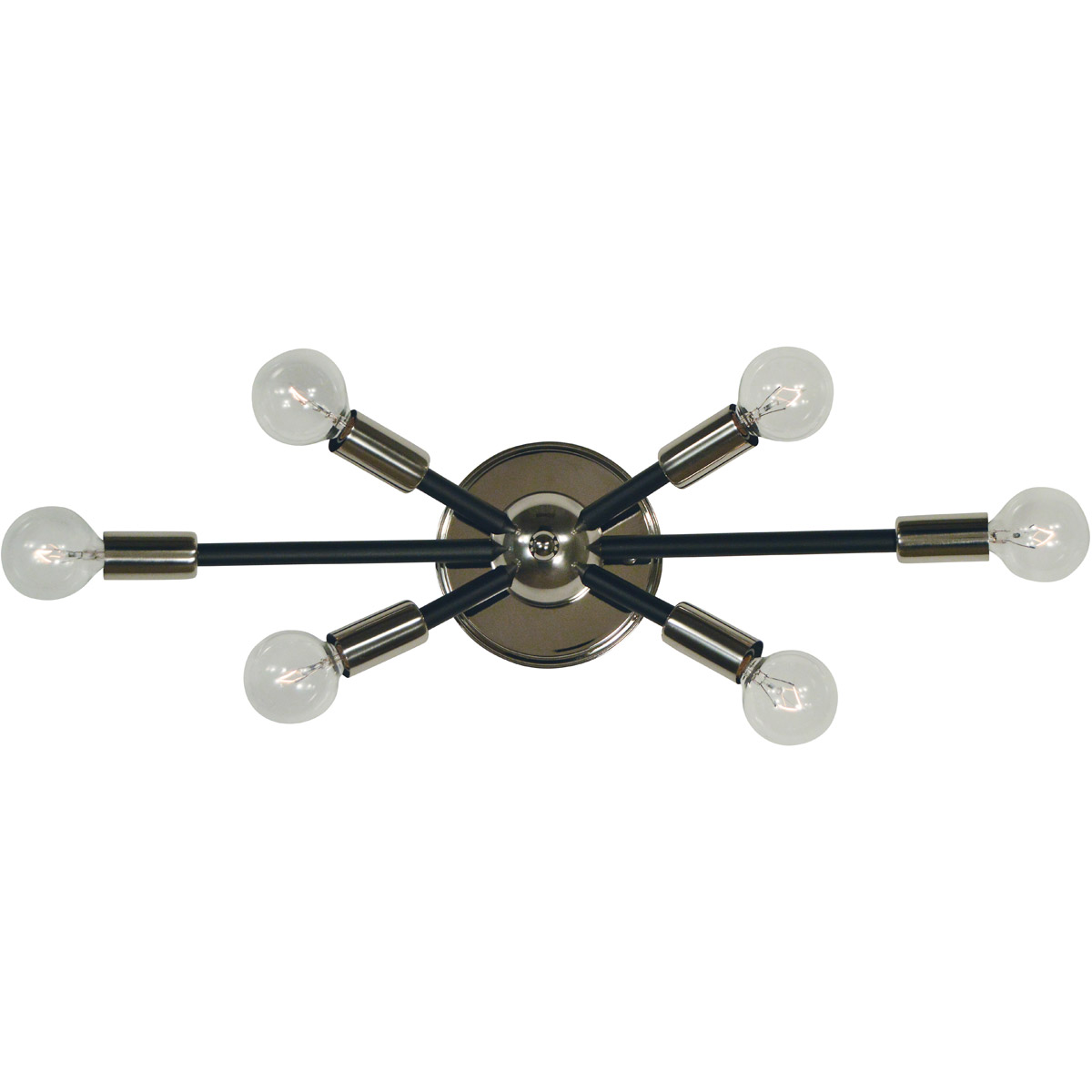 Simone 6 Light 22 inch Polished Nickel with Satin Pewter Accents Sconce Wall Light